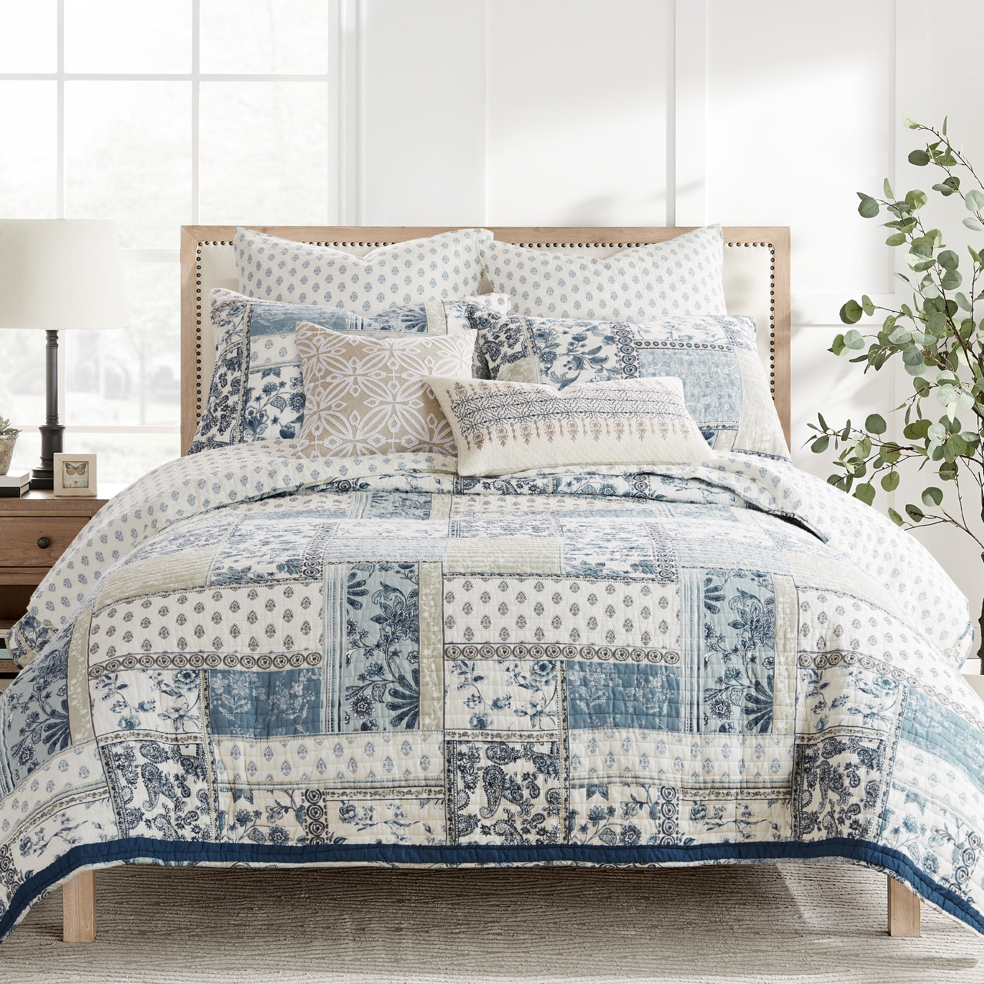 Levtex Home Aliza White Embroidered Medallion Pillow Decorative Pillows