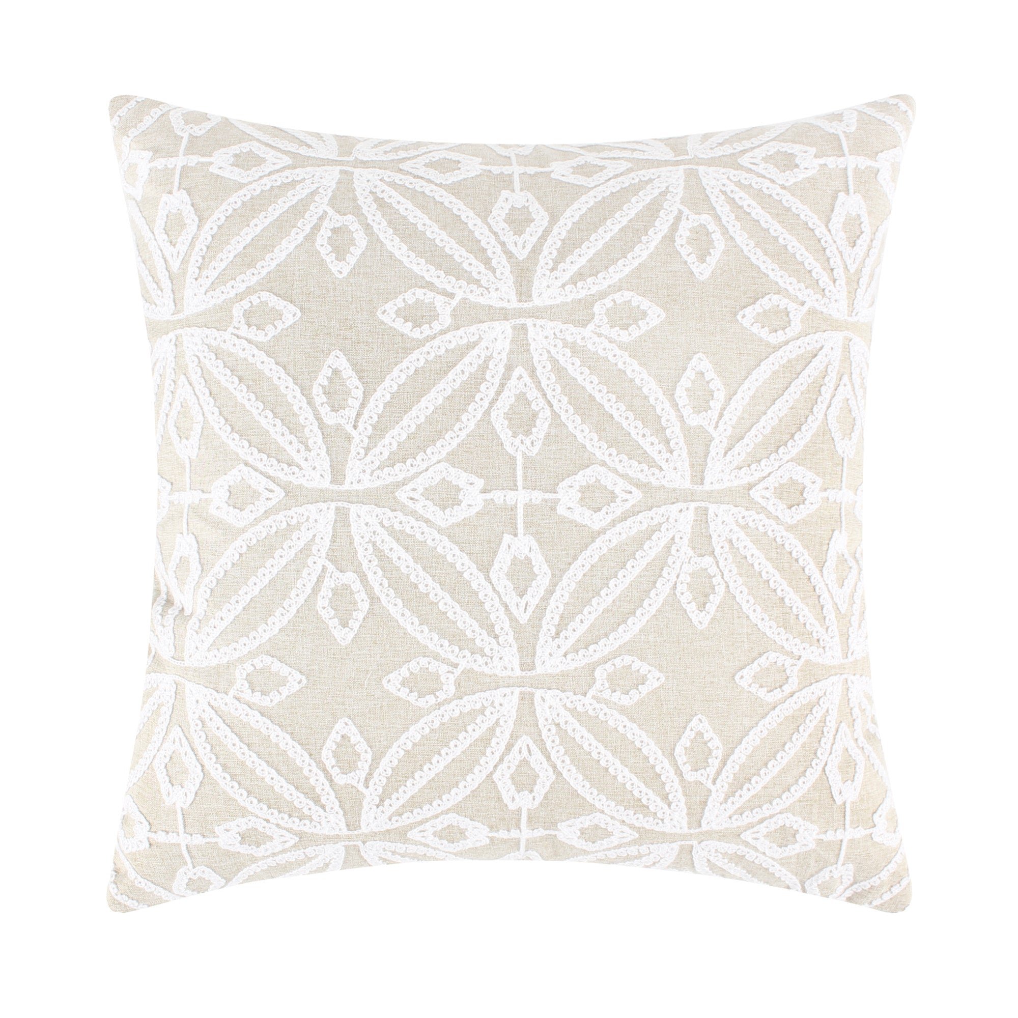 Levtex Home Aliza White Embroidered Medallion Pillow Decorative Pillows