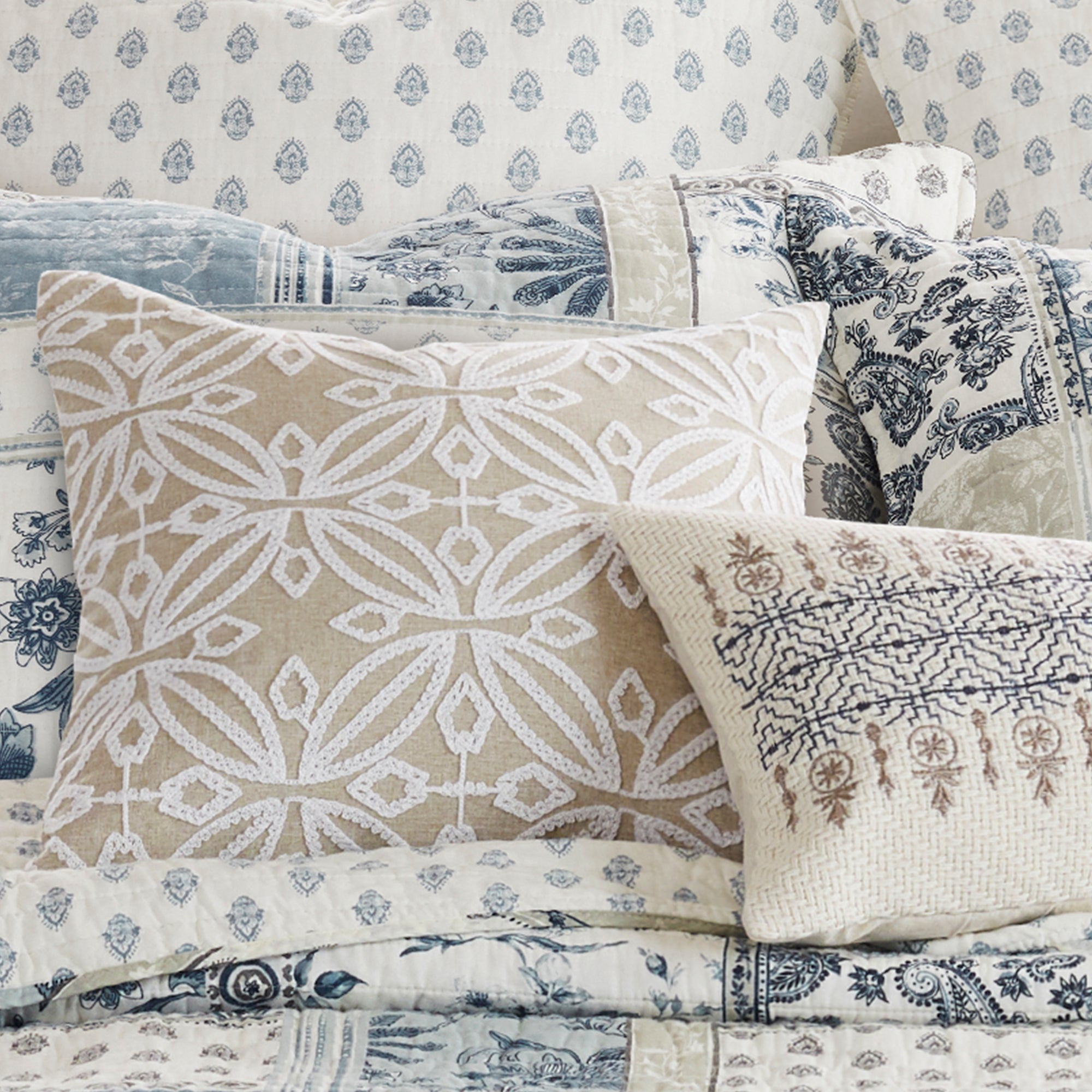 Levtex Home Aliza Blue Stripe Pillow Decorative Pillows