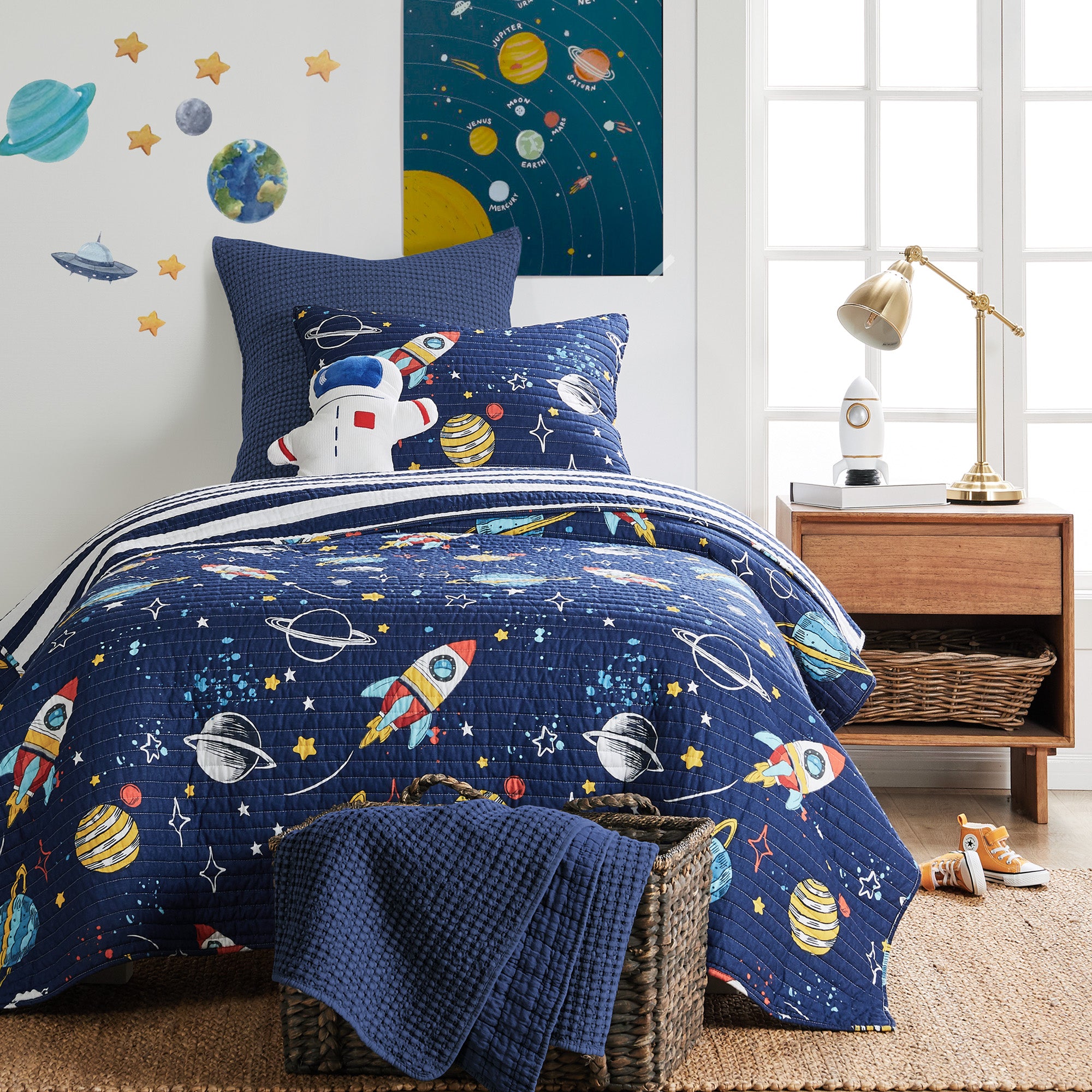 Levtex Home Galaxy Astronaut Shaped Pillow Kids Decorative Pillows