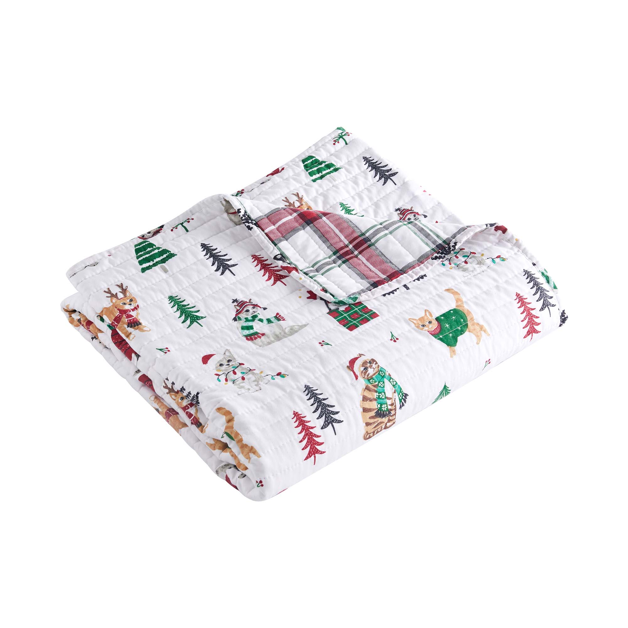 Levtex Home Meowy Christmas Quilted Throw Throws