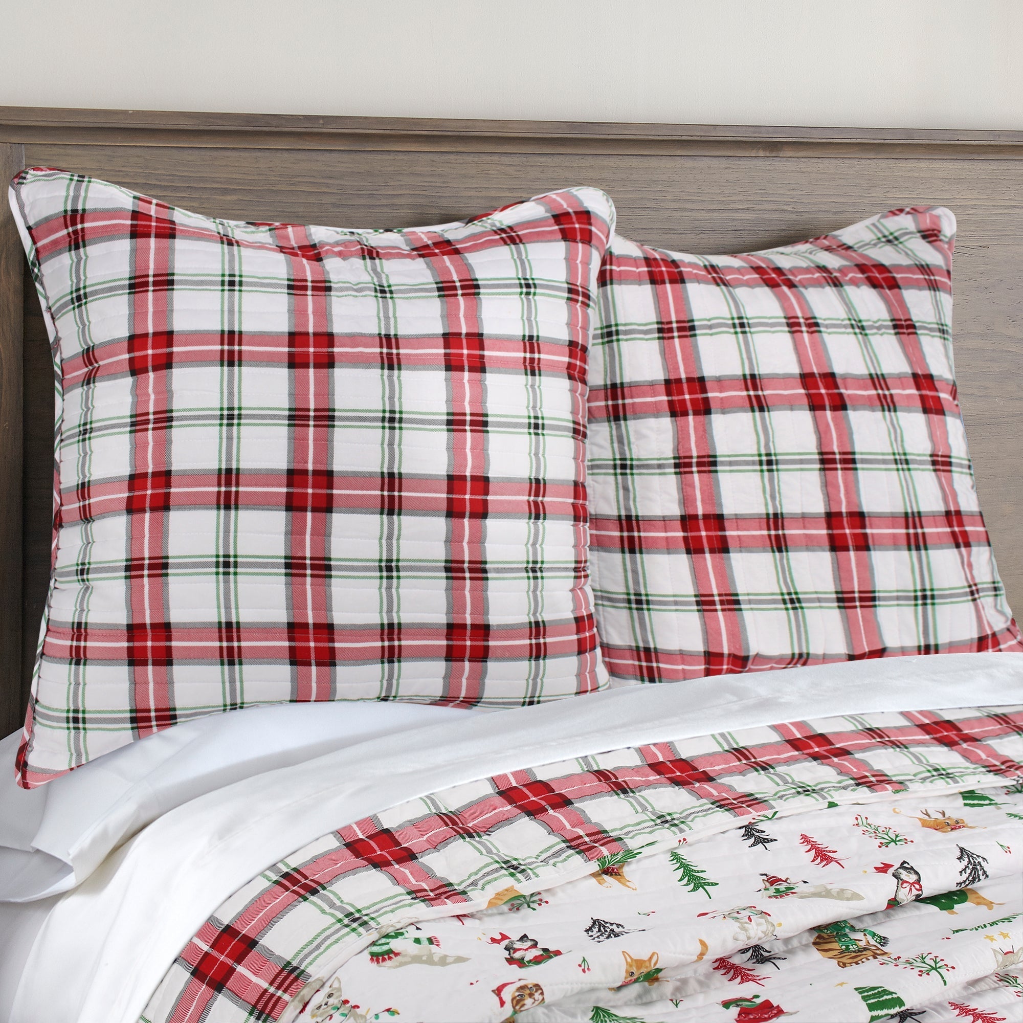 Levtex Home Meowy Christmas Euro Sham Set of 2 Euro Shams