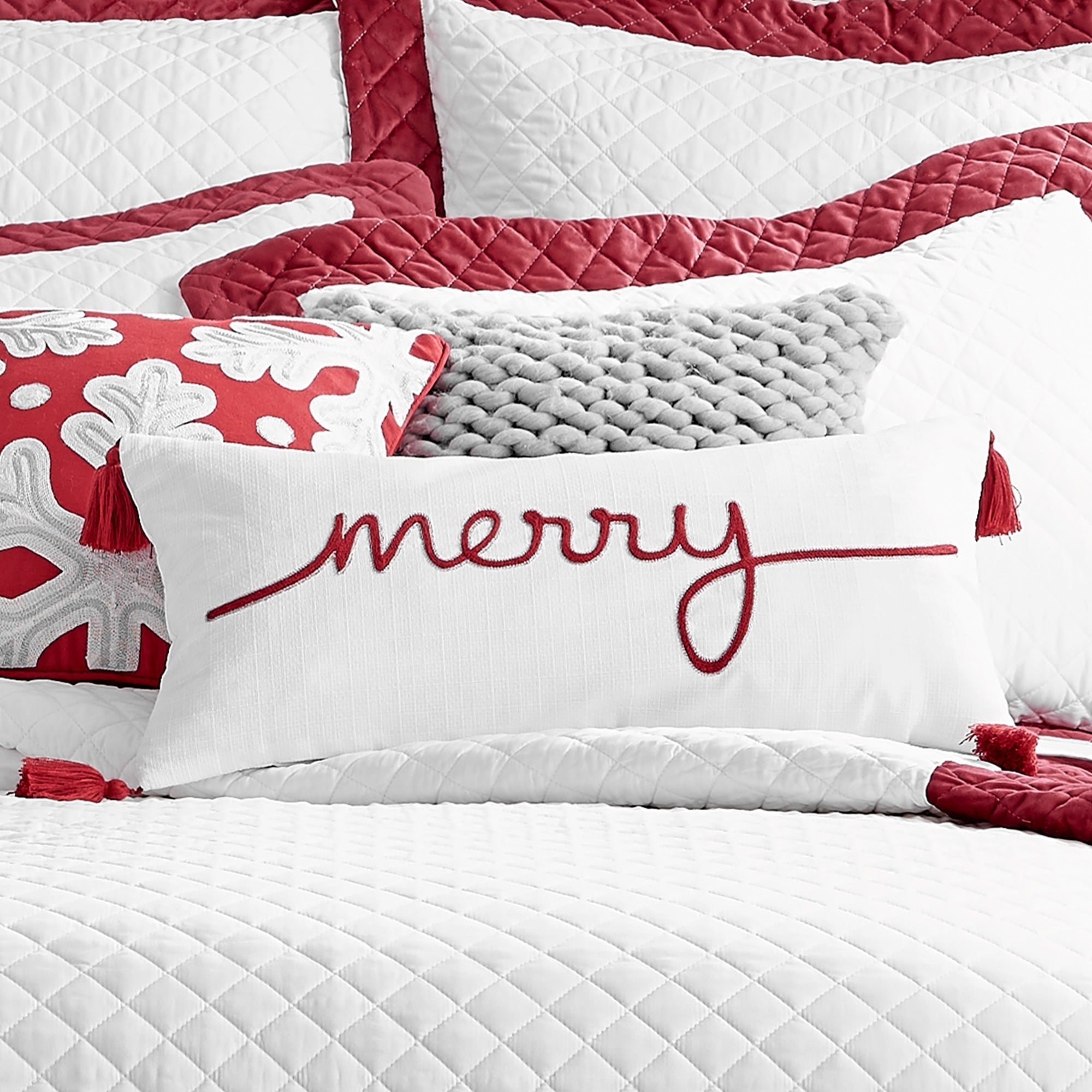 Levtex Home All is Bright Merry Pillow 12x24 Decorative Pillows