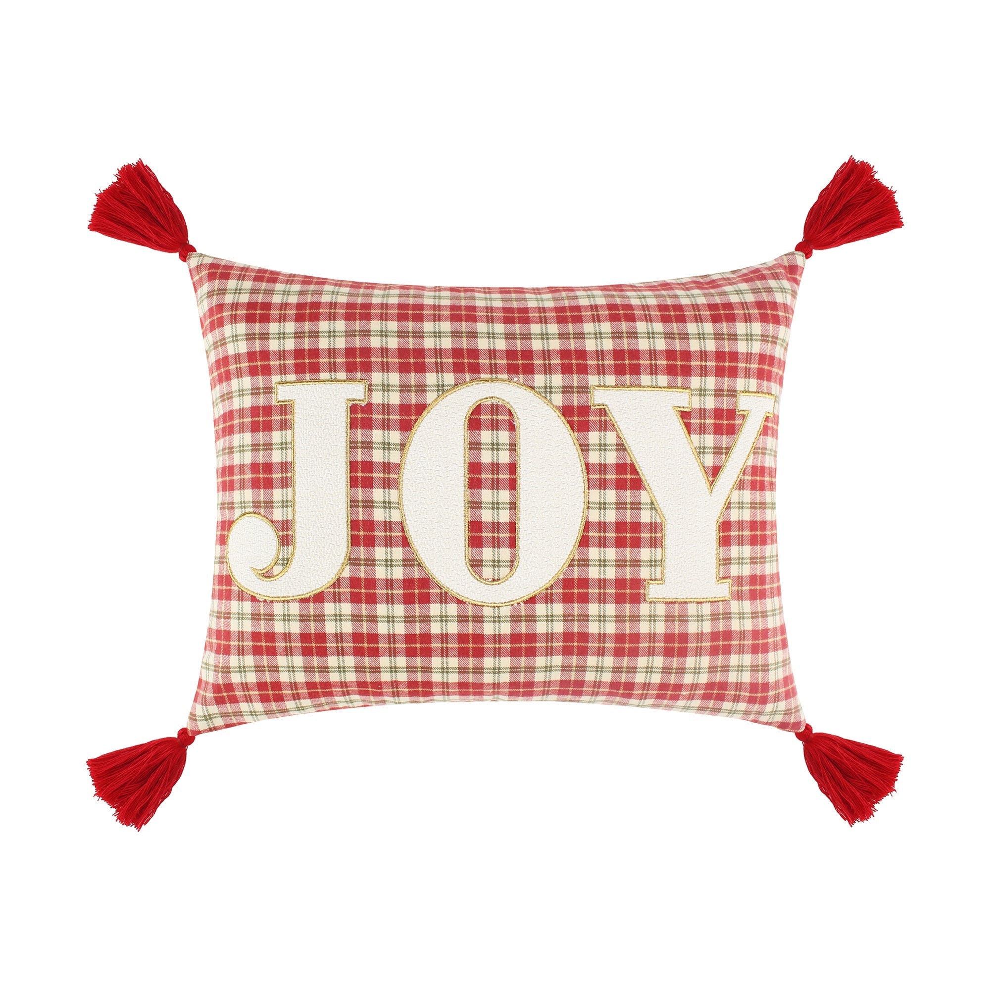Levtex Home Home For Christmas Joy Plaid Pillow 14x18 Decorative Pillows