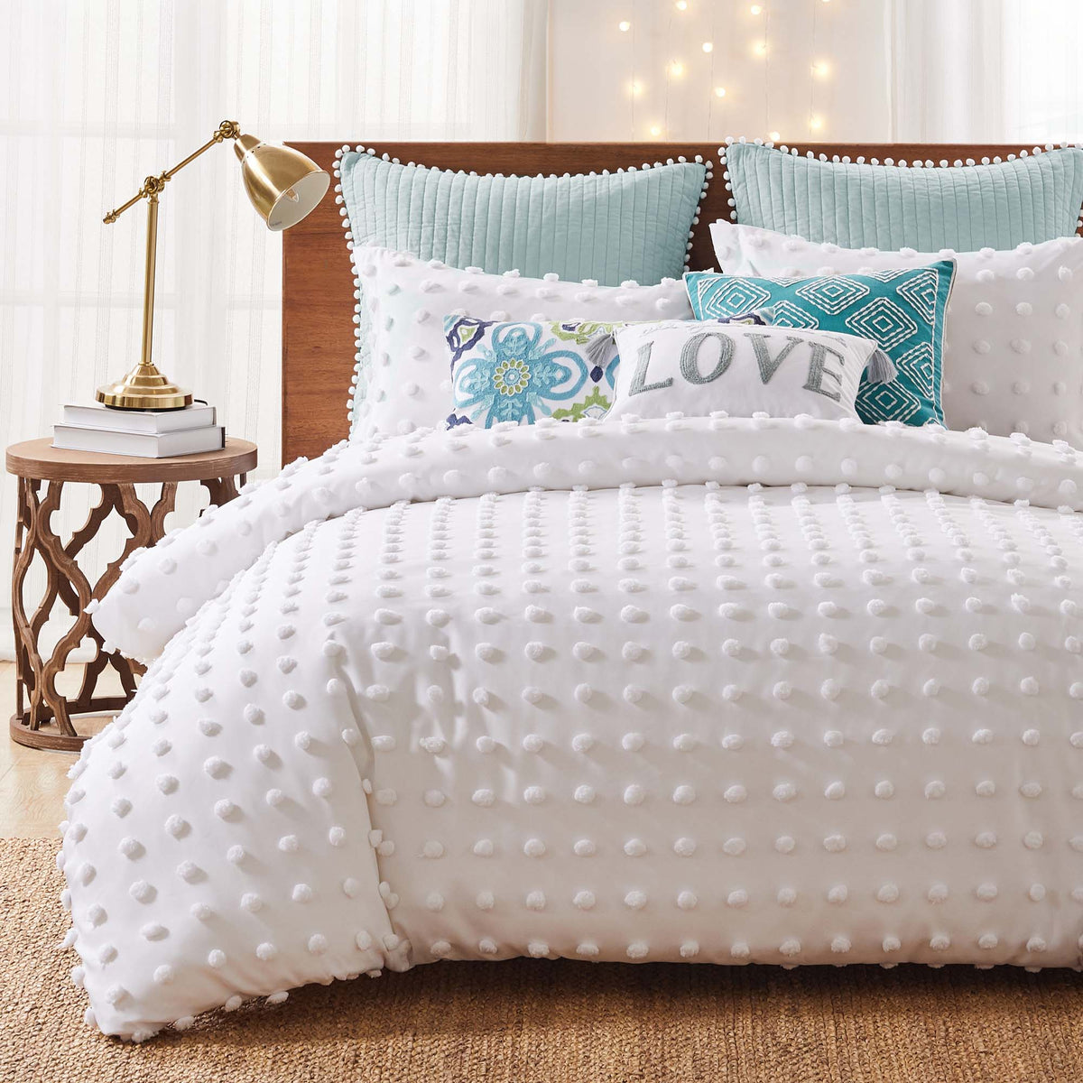 Levtex Home White Pom Pom Comforter Set - Polyester