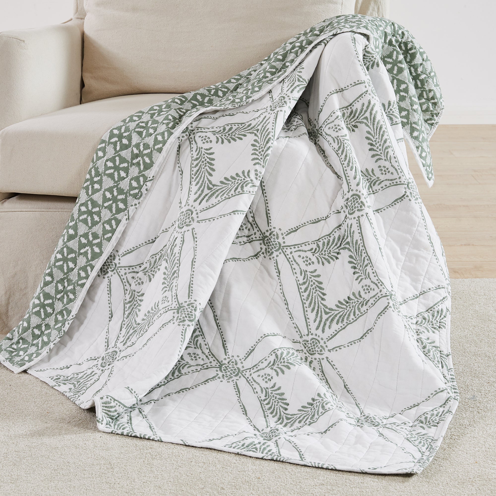 Levtex Home Kemala Sage Quilted Throw Throws