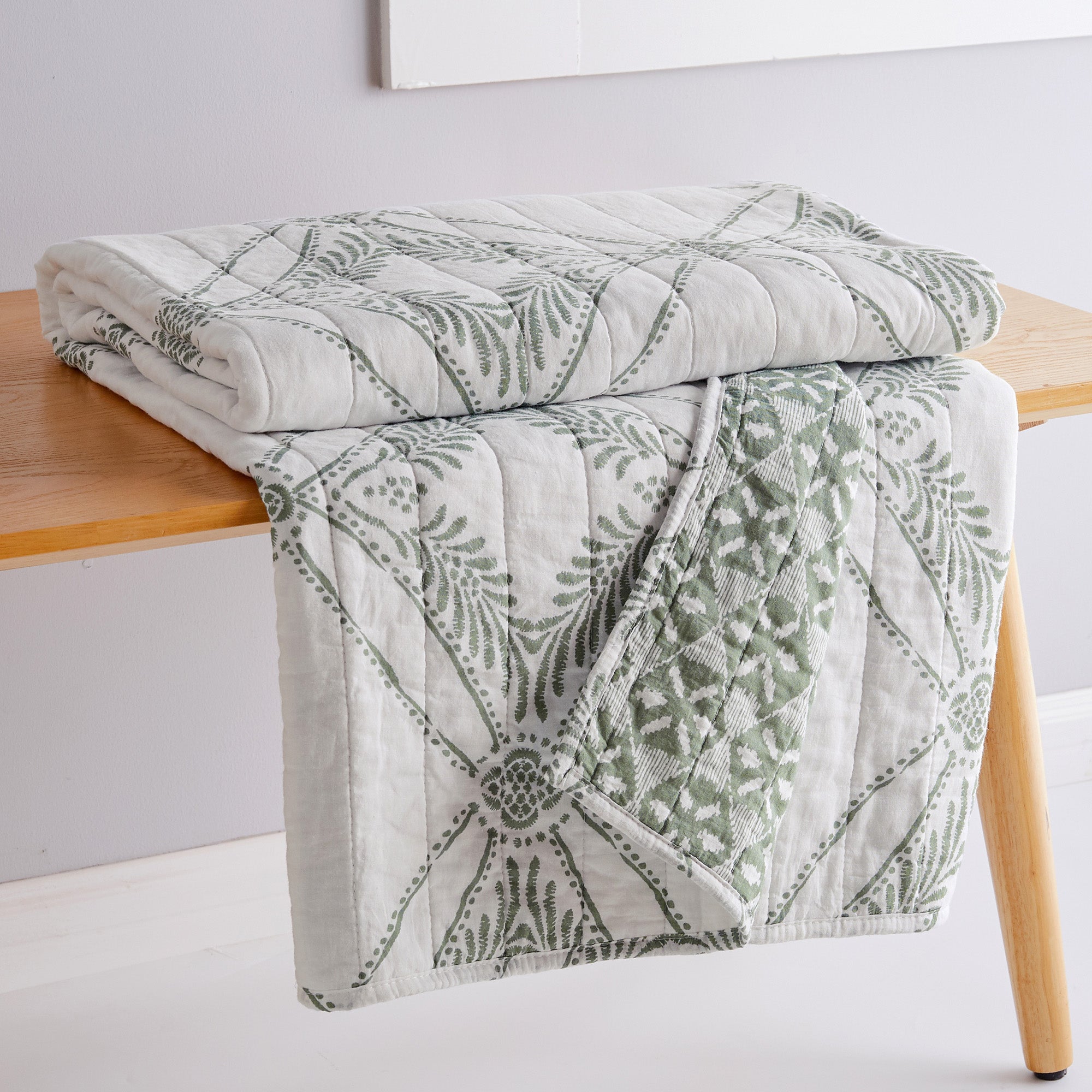Levtex Home Kemala Sage Quilted Throw Throws