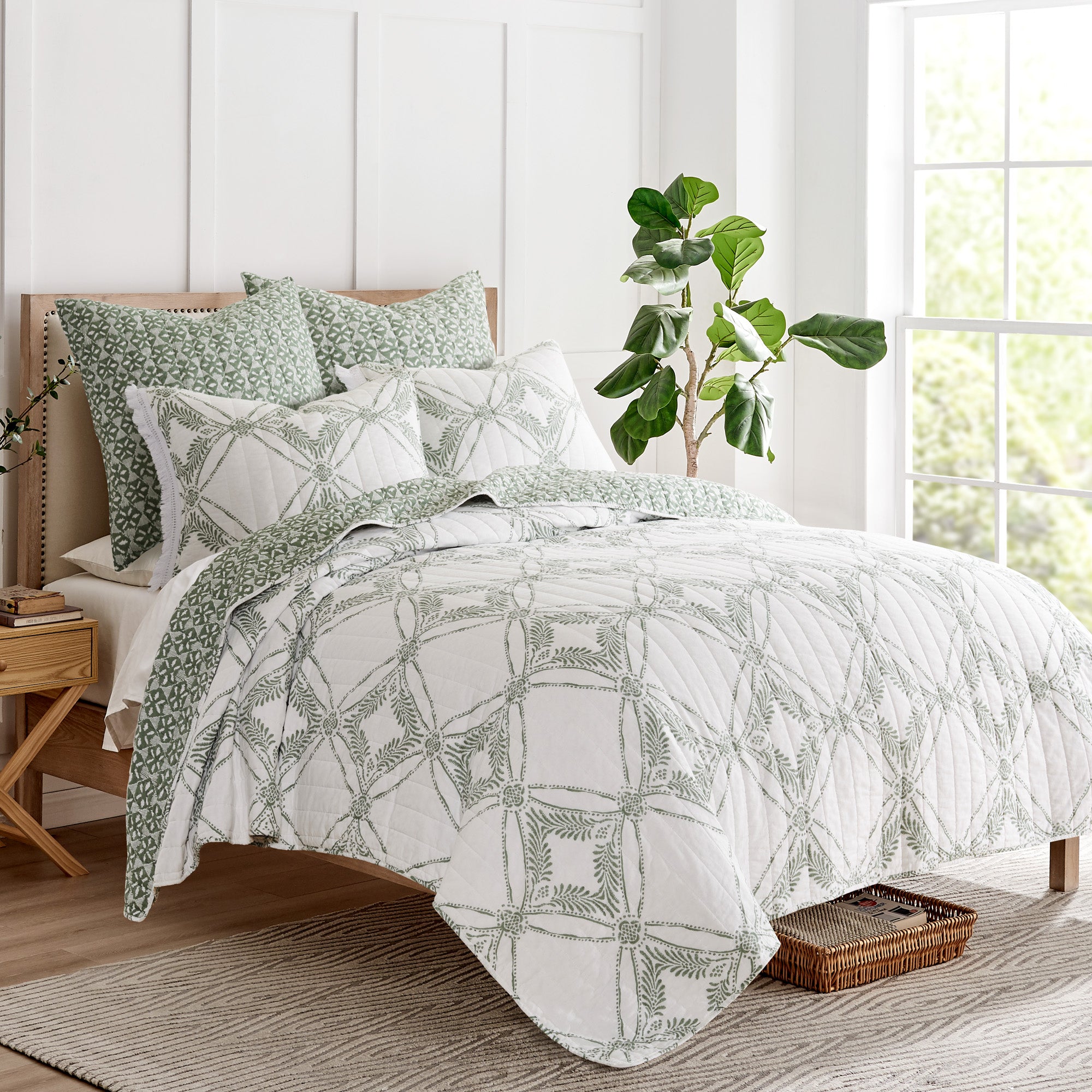 Levtex Home Kemala Sage Euro Sham Set of 2 Euro Shams