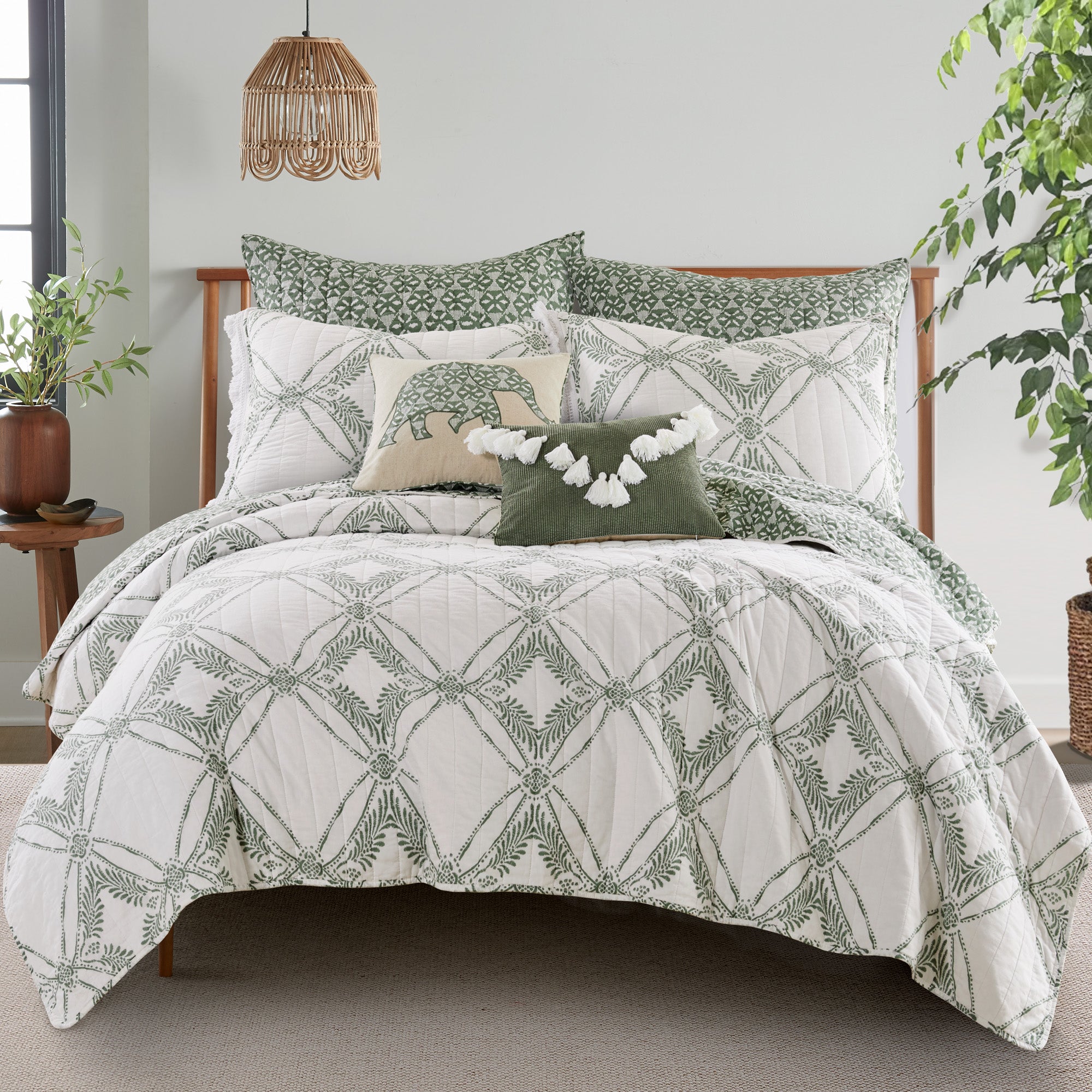 Levtex Home Kemala Sage Euro Sham Set of 2 Euro Shams