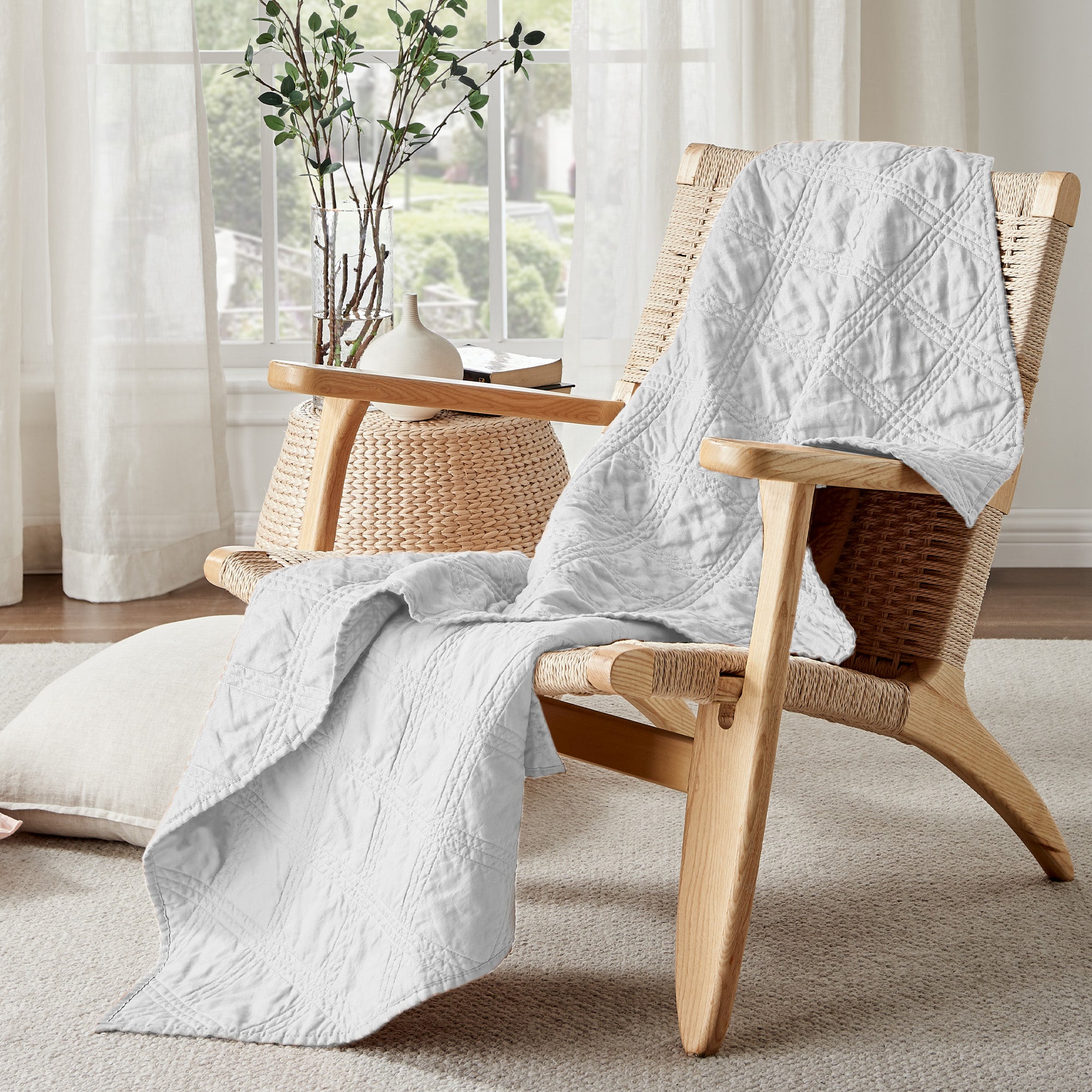 Levtex Home Washed Linen Quilted Throw Throws