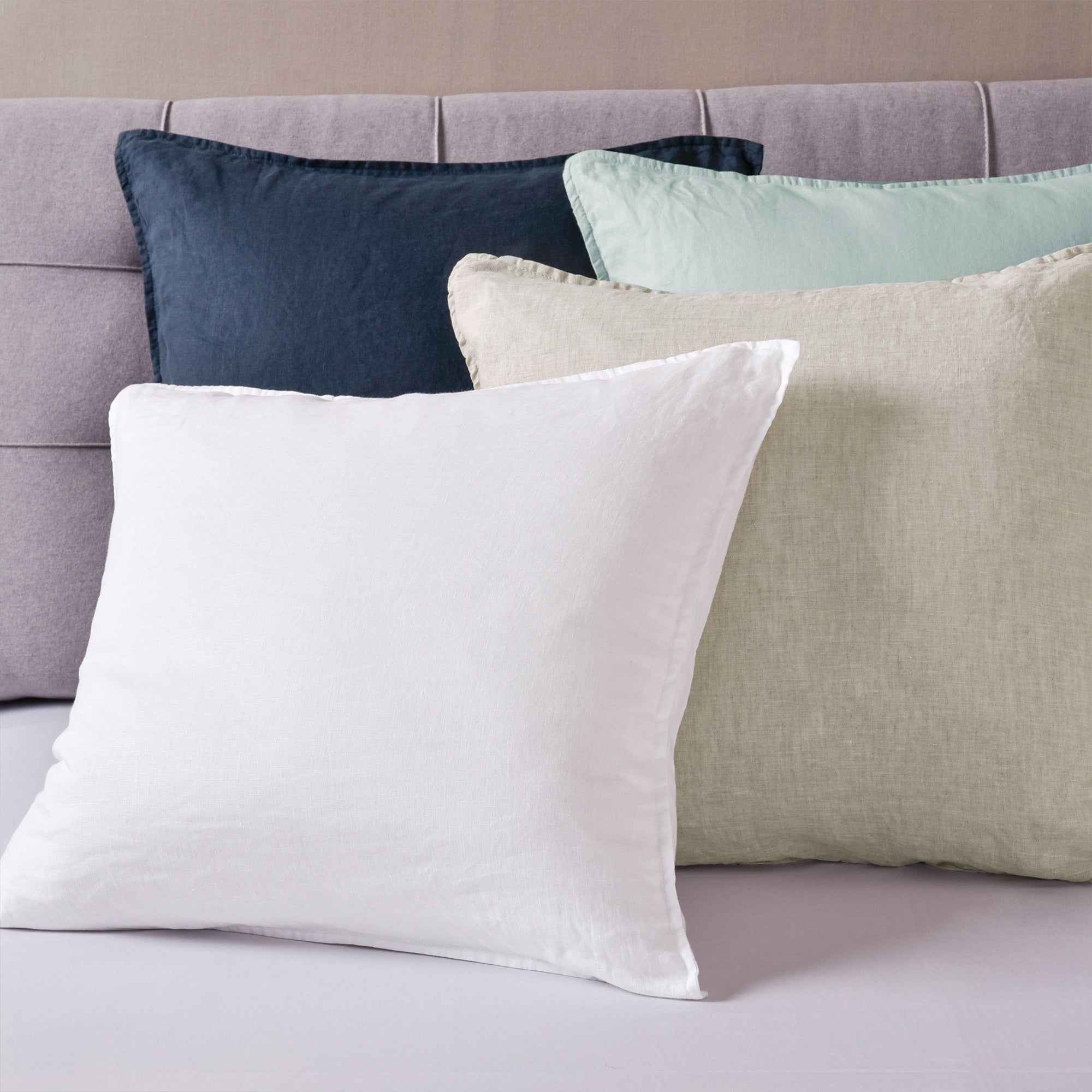 Levtex Home Washed Linen Square Pillow Cover- Set of 2 Decorative Pillows