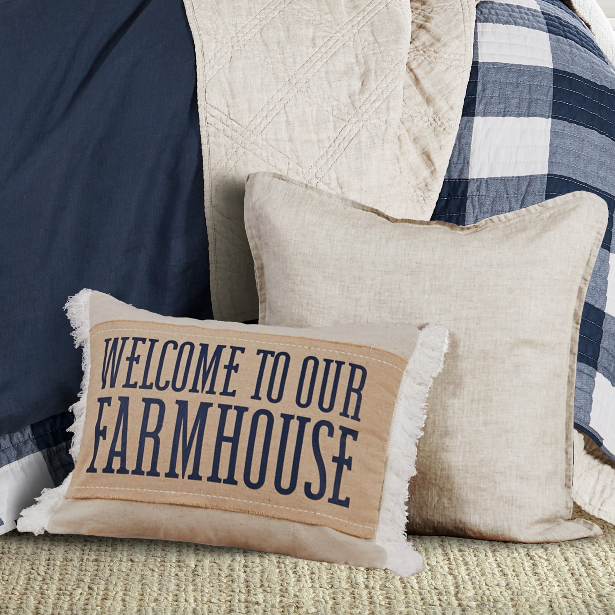 Levtex Home Washed Linen Square Pillow Cover- Set of 2 Decorative Pillows