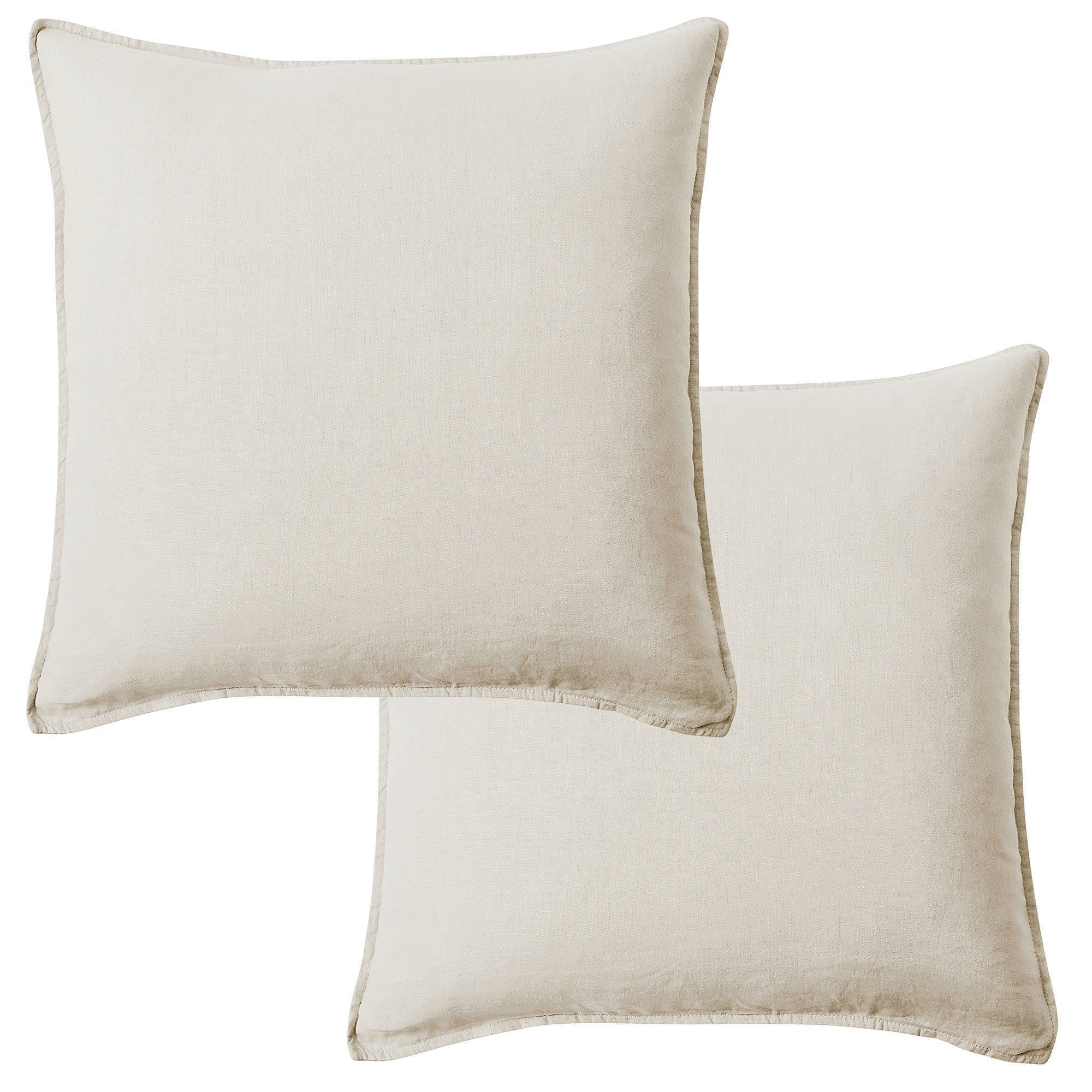 Levtex Home Washed Linen Square Pillow Cover- Set of 2 Decorative Pillows