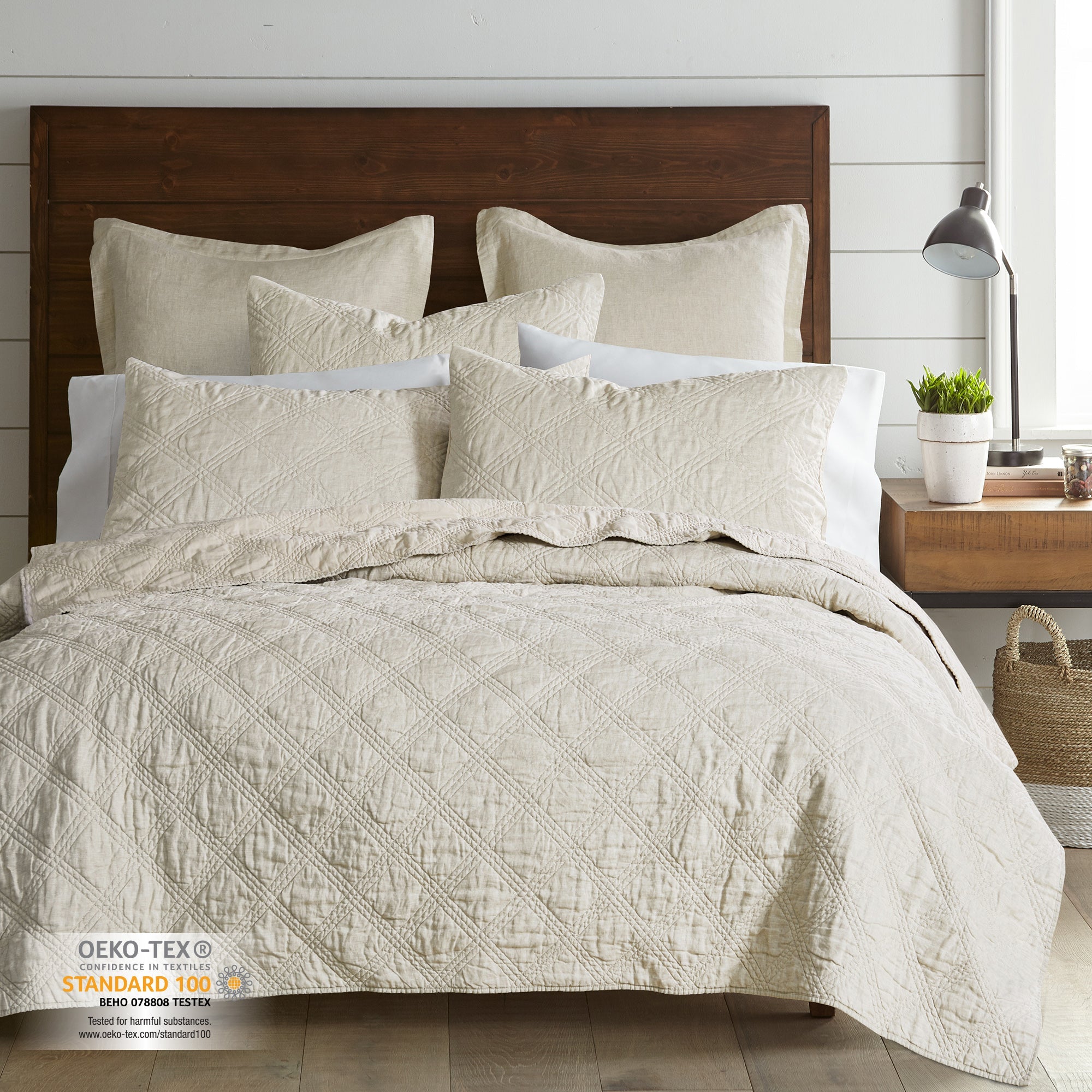 Levtex Home Washed Linen Quilted Sham Shams