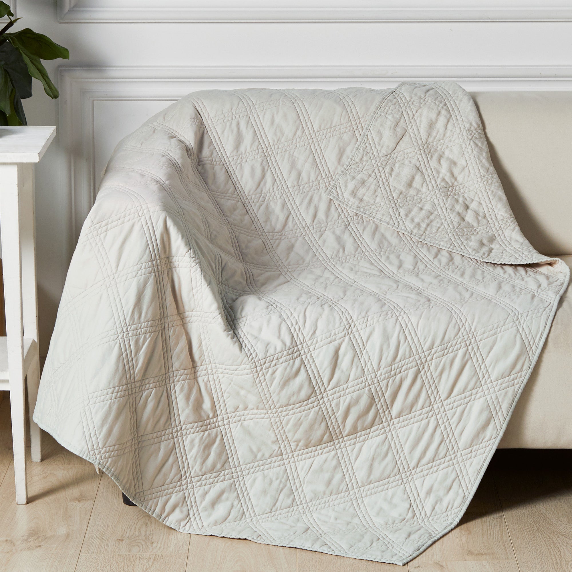 Levtex Home Washed Linen Quilted Throw Throws