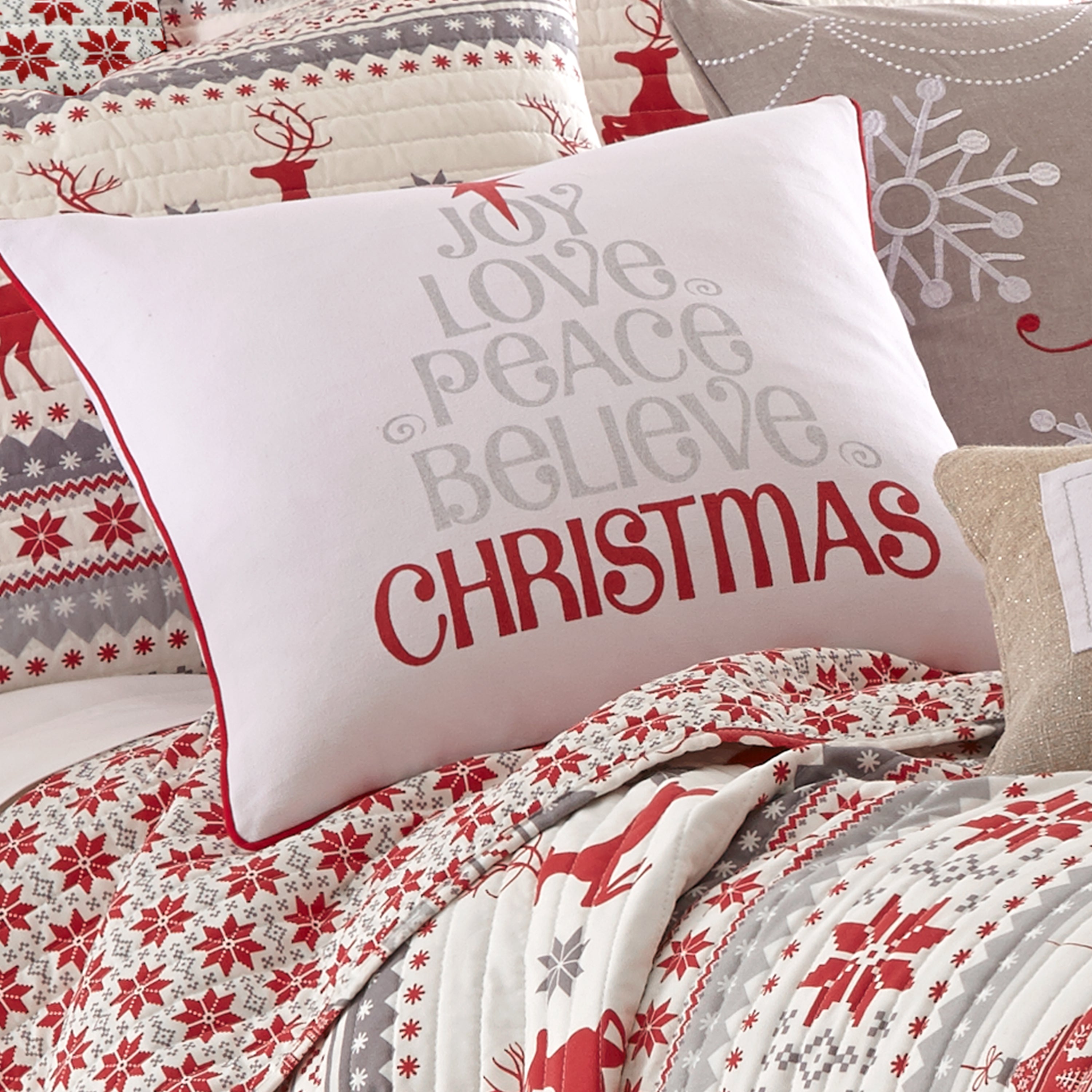 Levtex Home Silent Night Love Joy Peace Pillow Decorative Pillows
