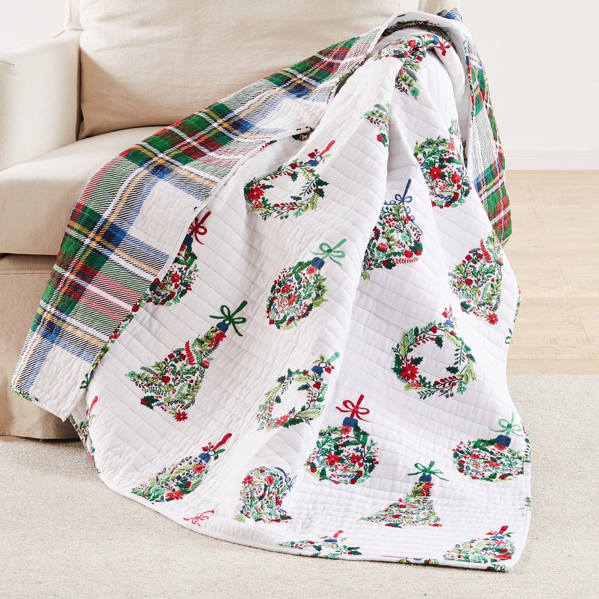 Levtex Home Festive Baubles Quilted Throw Throws
