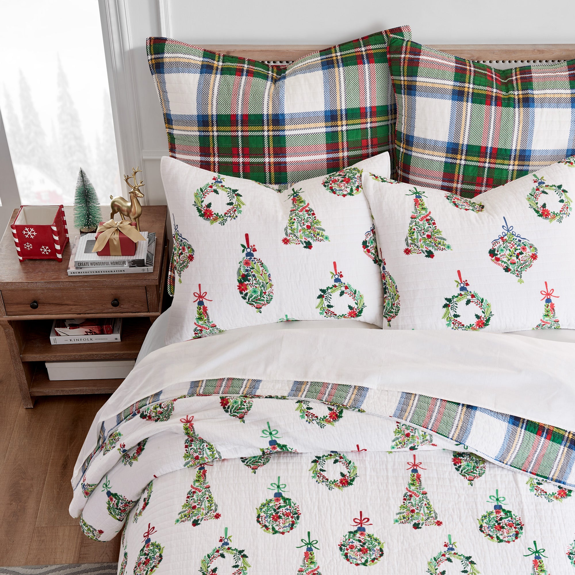 Levtex Home Festive Baubles Euro Sham Set of 2 Euro Shams