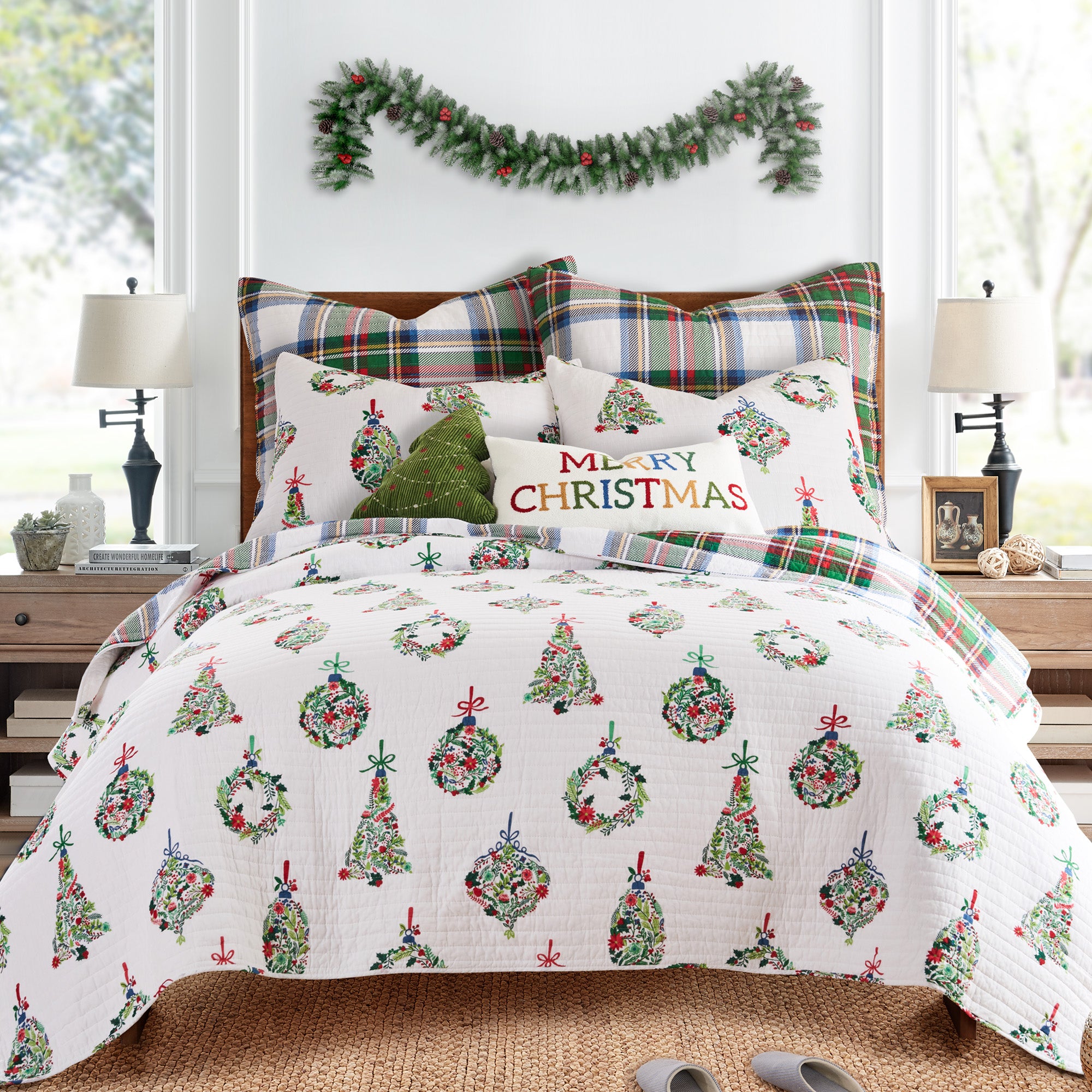 Levtex Home Festive Baubles Euro Sham Set of 2 Euro Shams