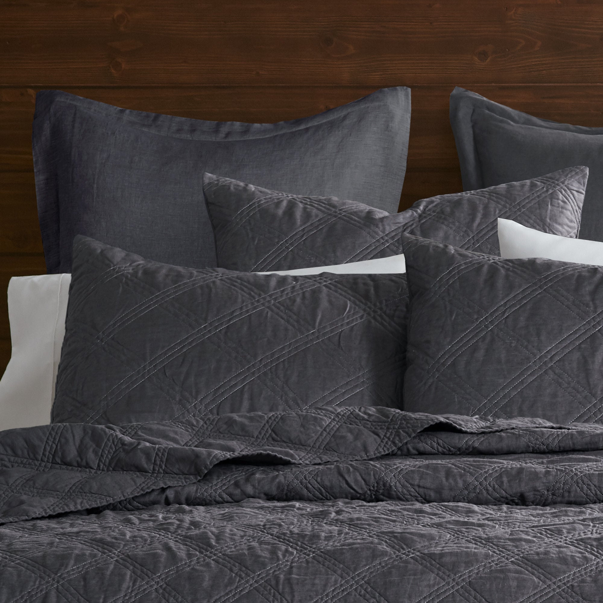Levtex Home Washed Linen Quilted Sham Shams