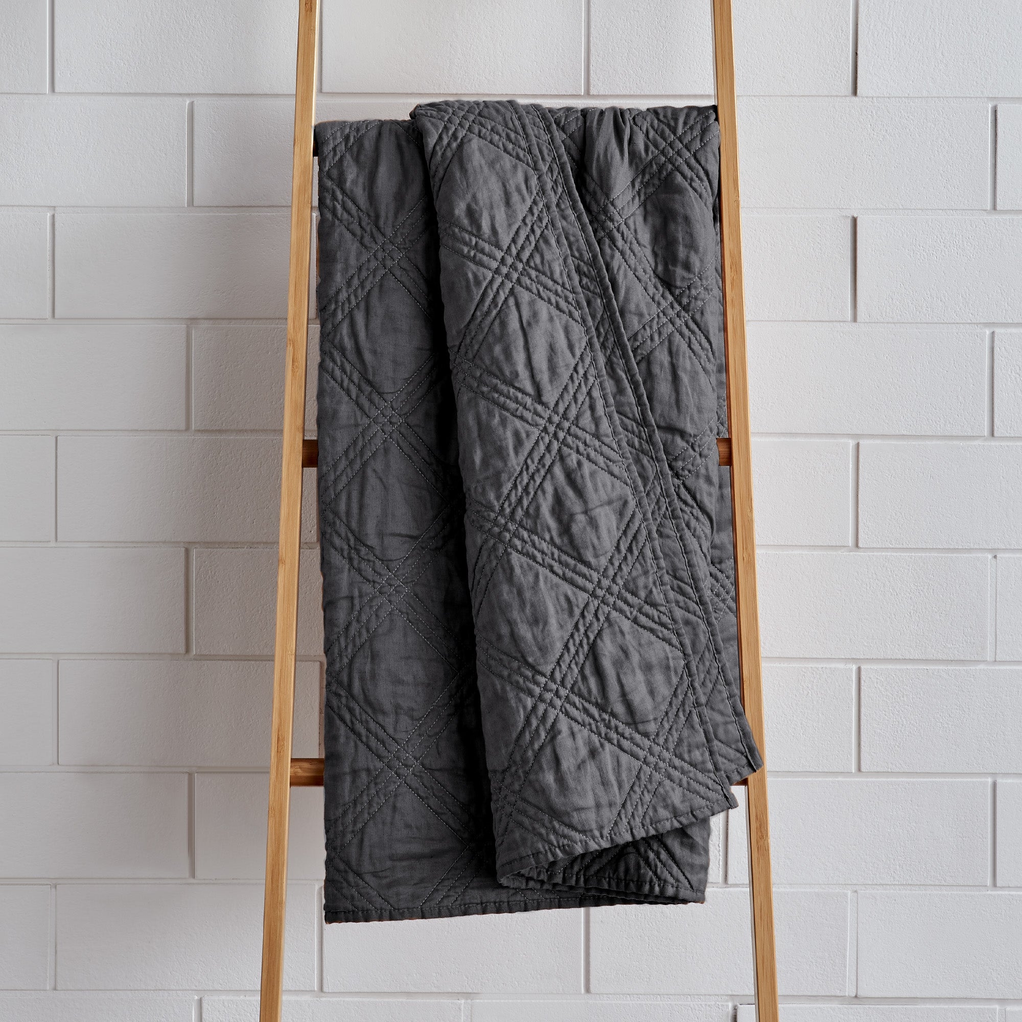 Levtex Home Washed Linen Quilted Throw Throws