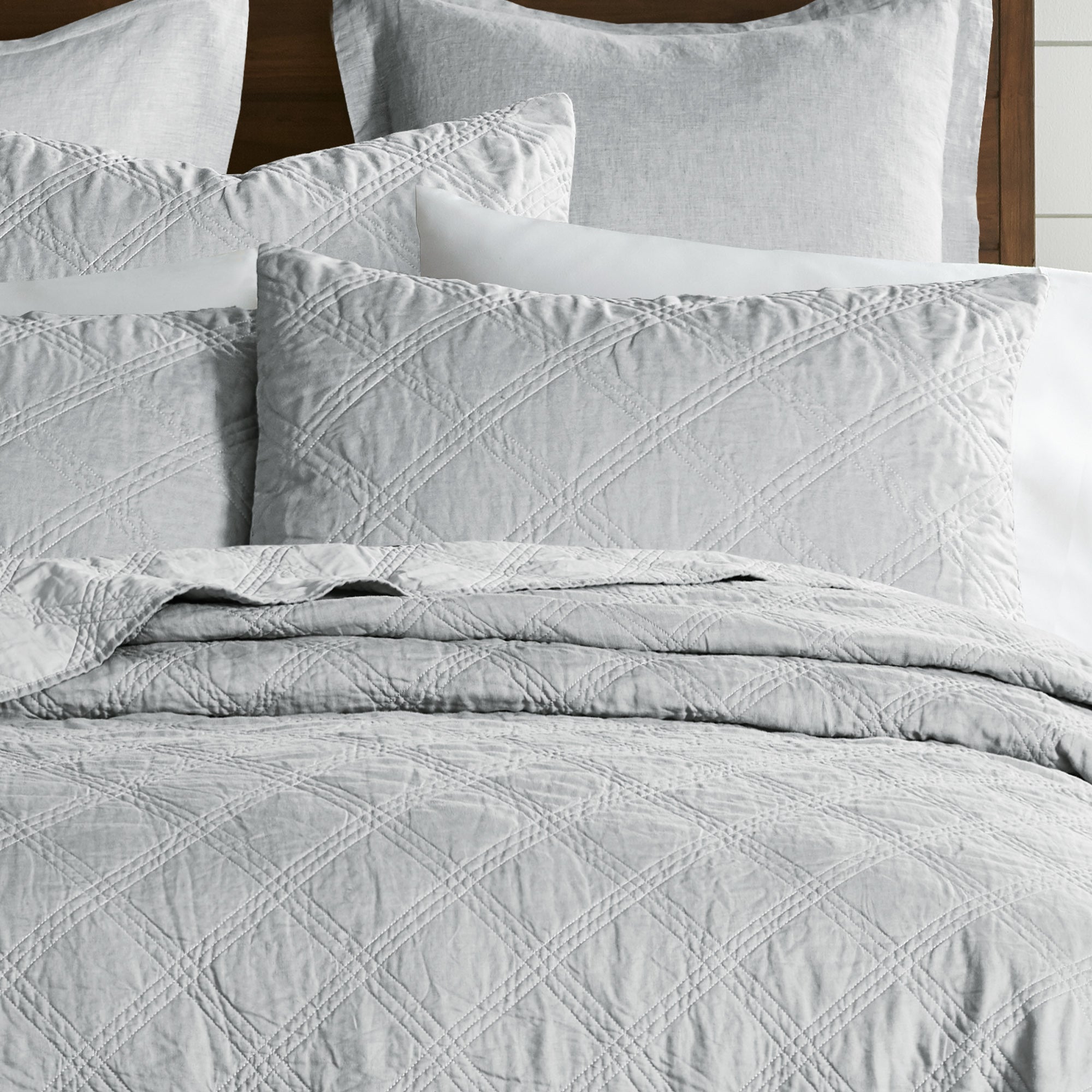 Levtex Home Washed Linen Quilted Sham Shams