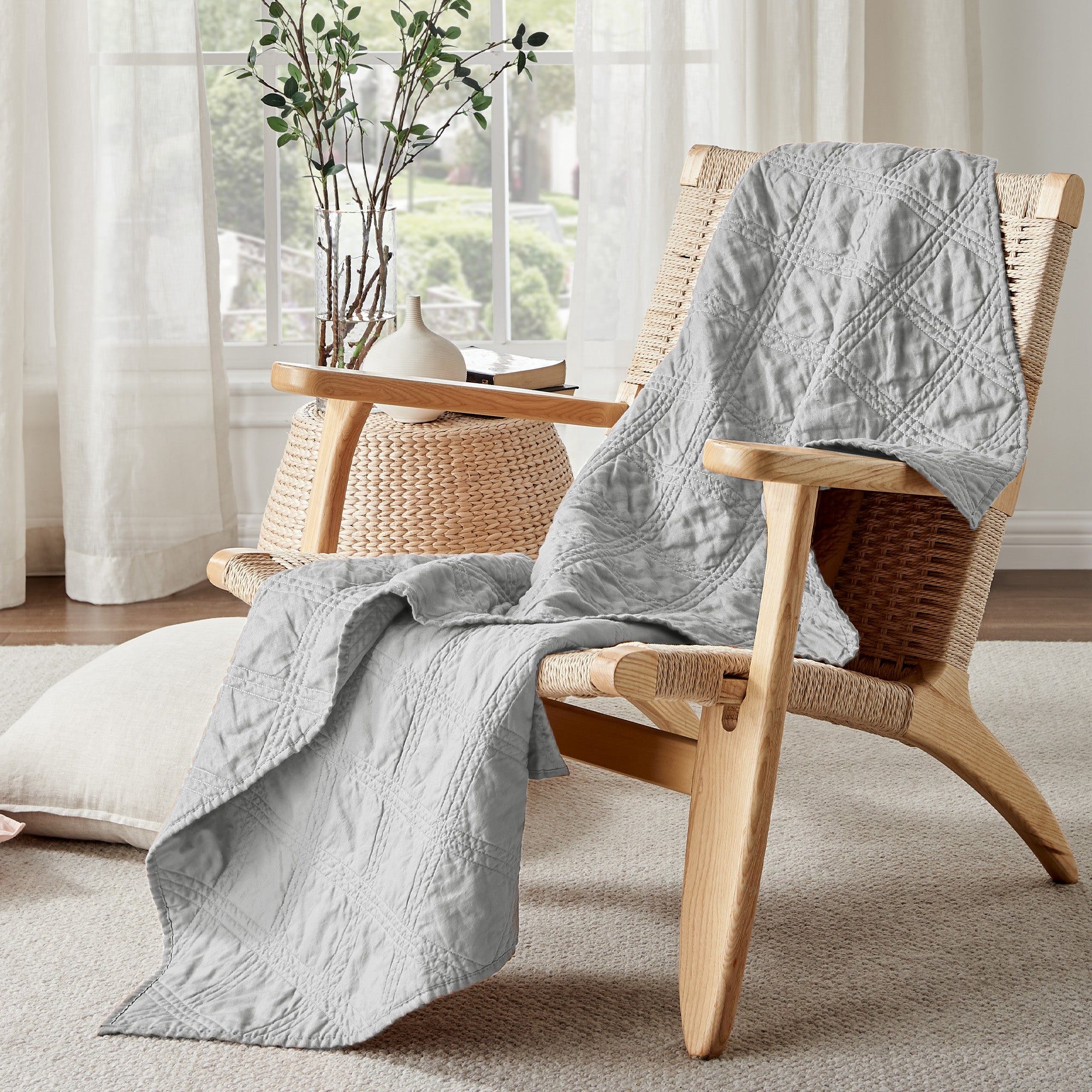 Levtex Home Washed Linen Quilted Throw Throws