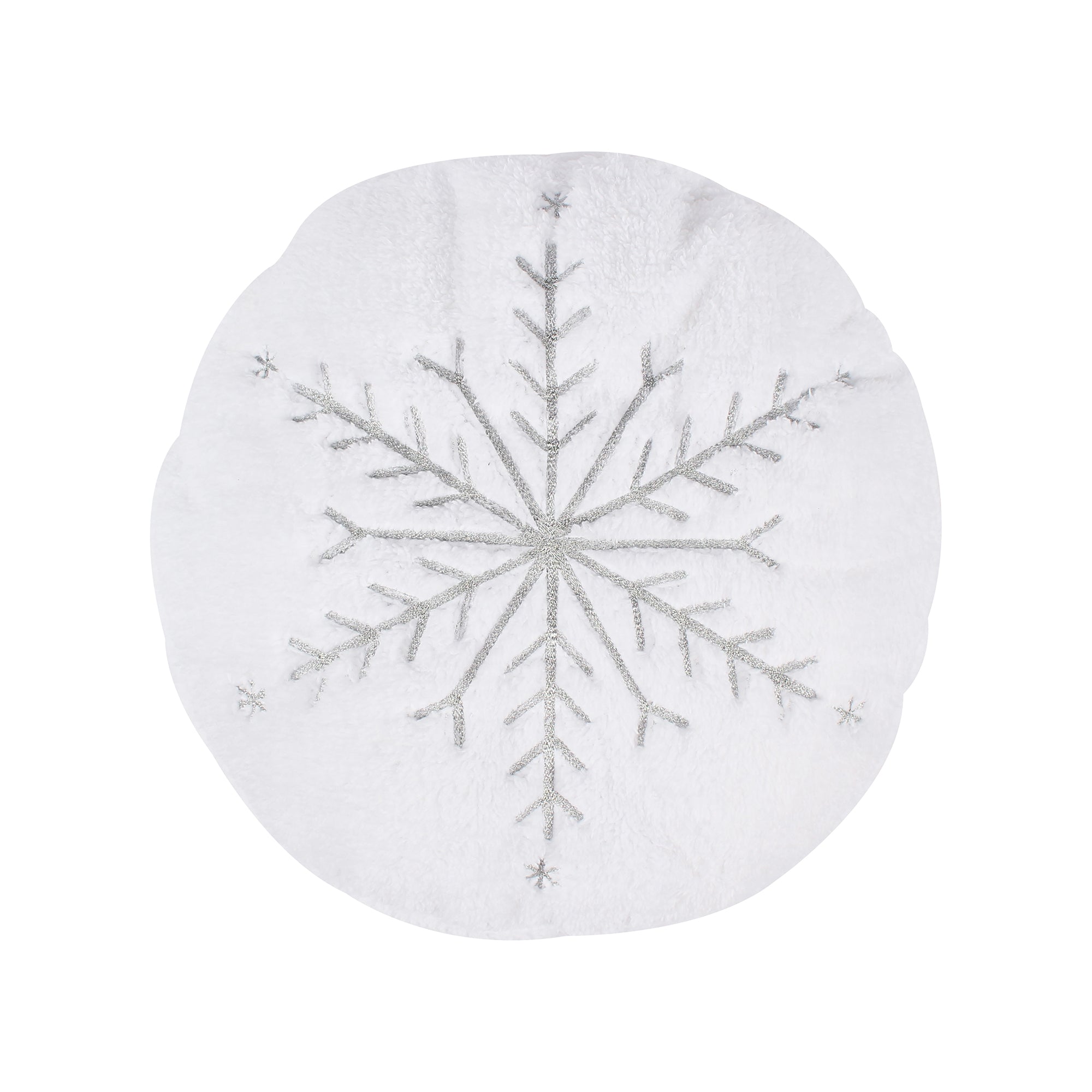 Levtex Home O Christmas Tree Round Metallic Snowflake Pillow Decorative Pillows