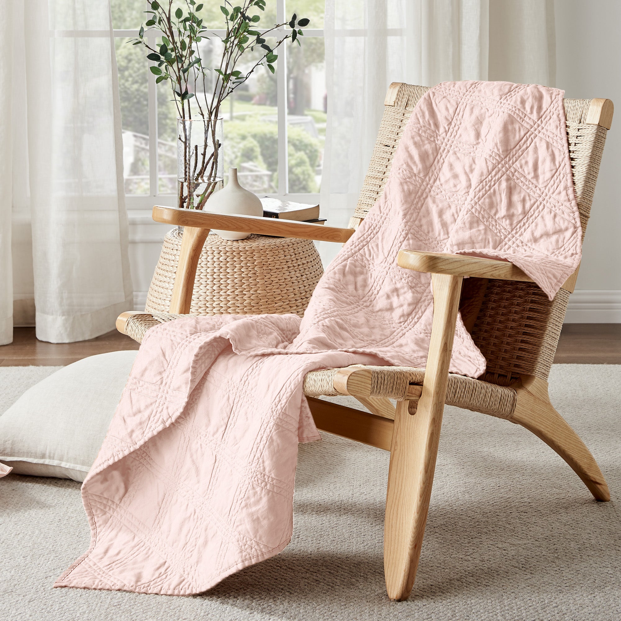 Levtex Home Washed Linen Quilted Throw Throws