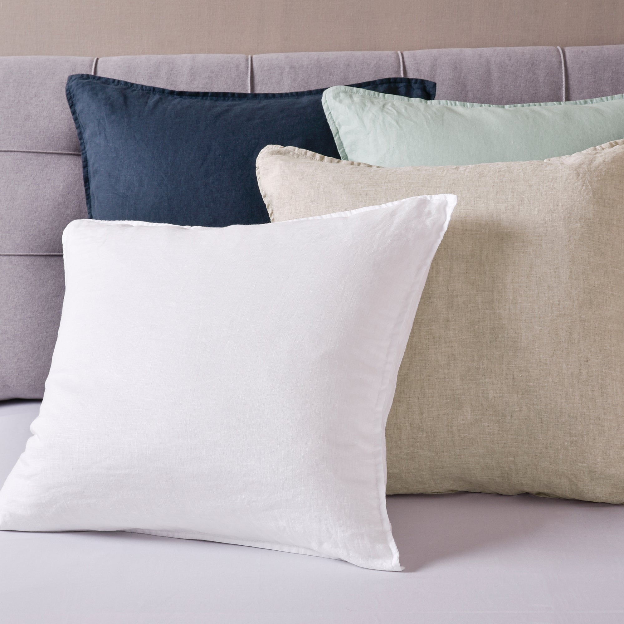 Levtex Home Washed Linen Square Pillow Cover- Set of 2 Decorative Pillows