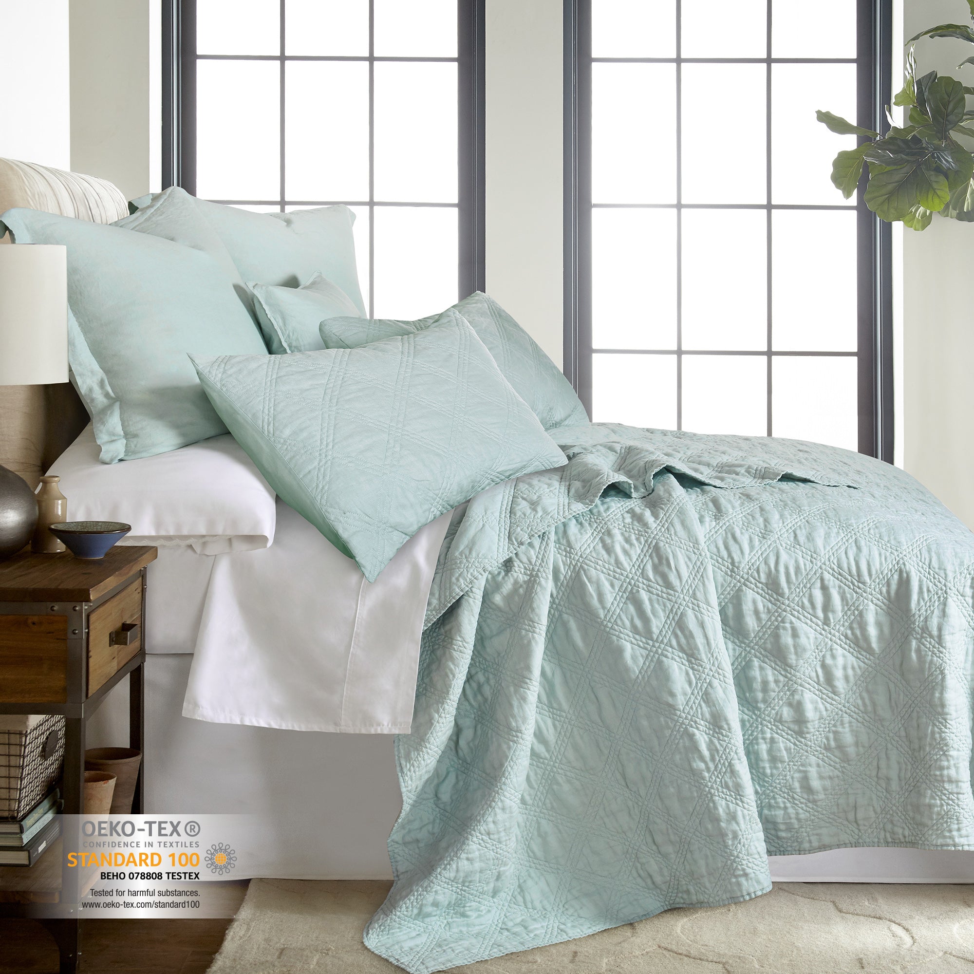 Levtex Home Washed Linen Quilted Sham Shams