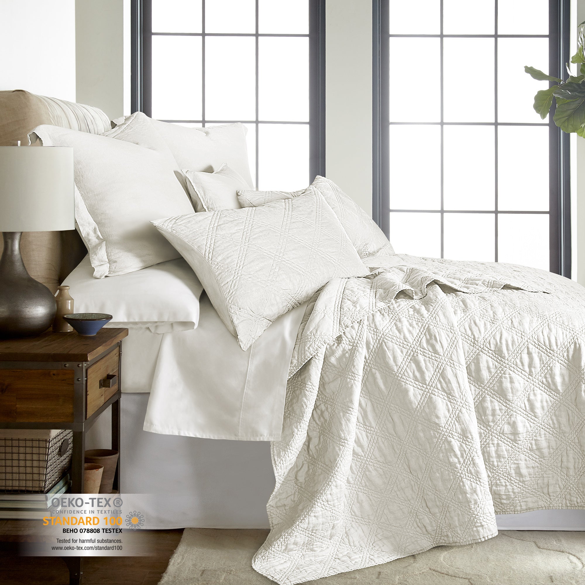 Levtex Home Washed Linen Quilted Sham Shams
