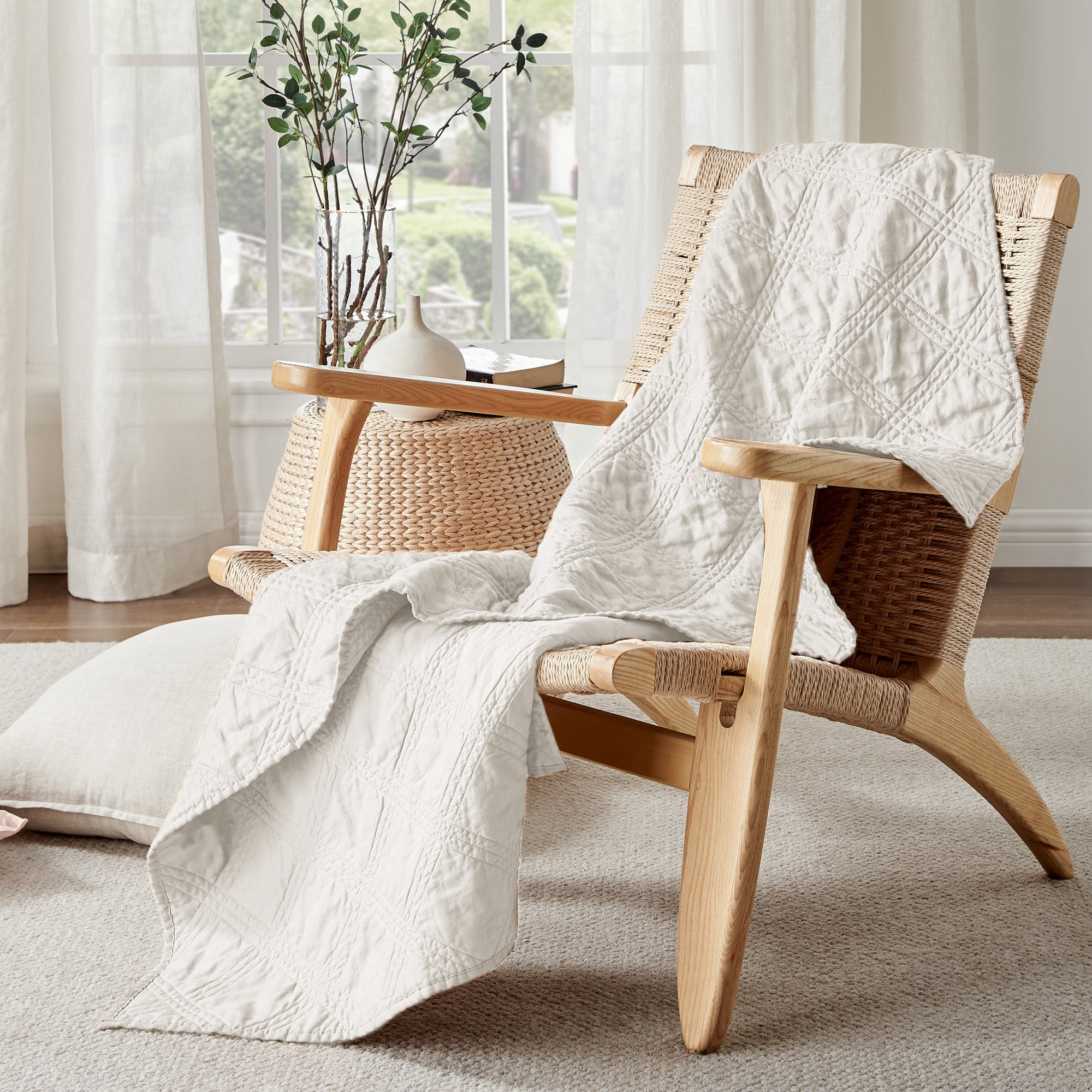 Levtex Home Washed Linen Quilted Throw Throws