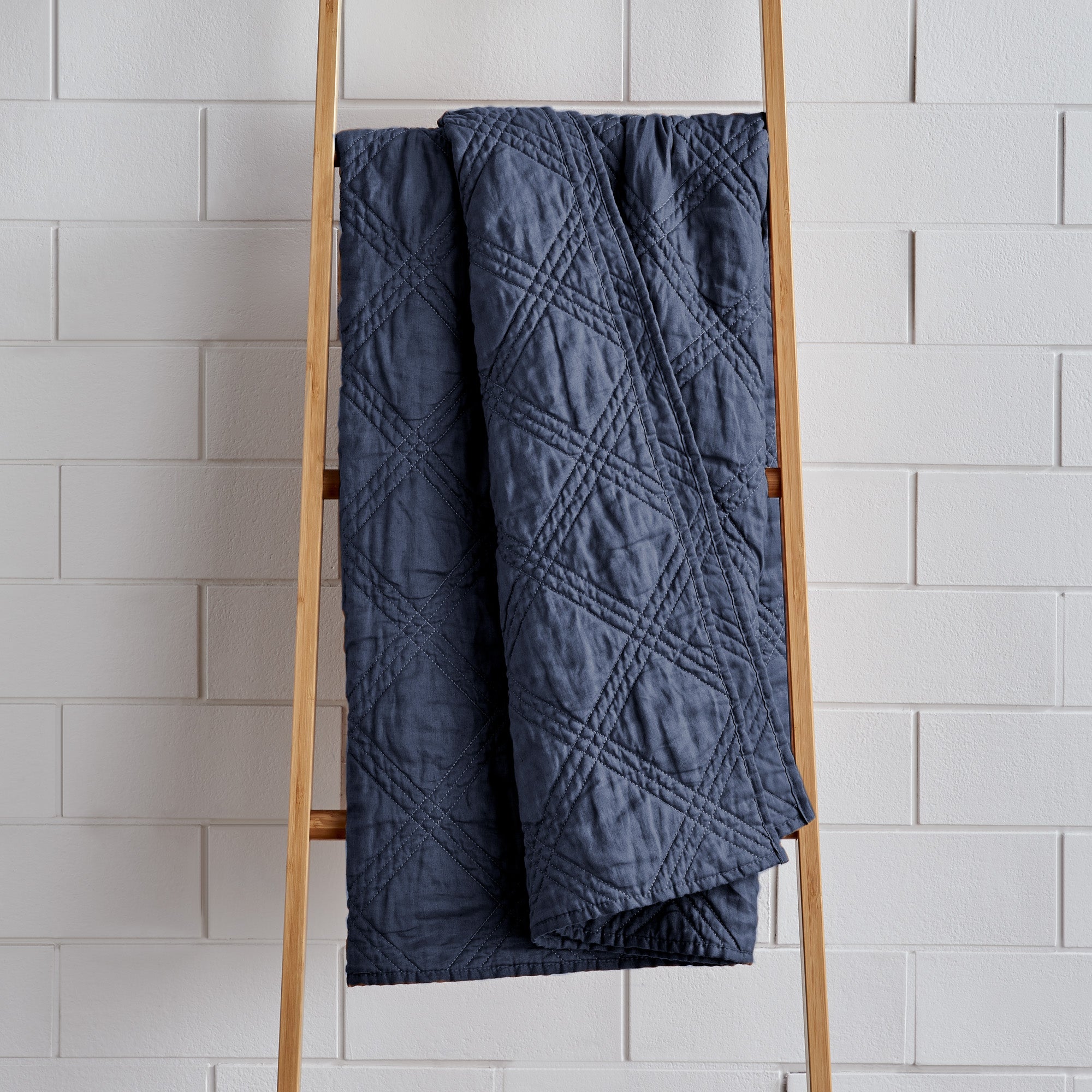 Levtex Home Washed Linen Quilted Throw Throws
