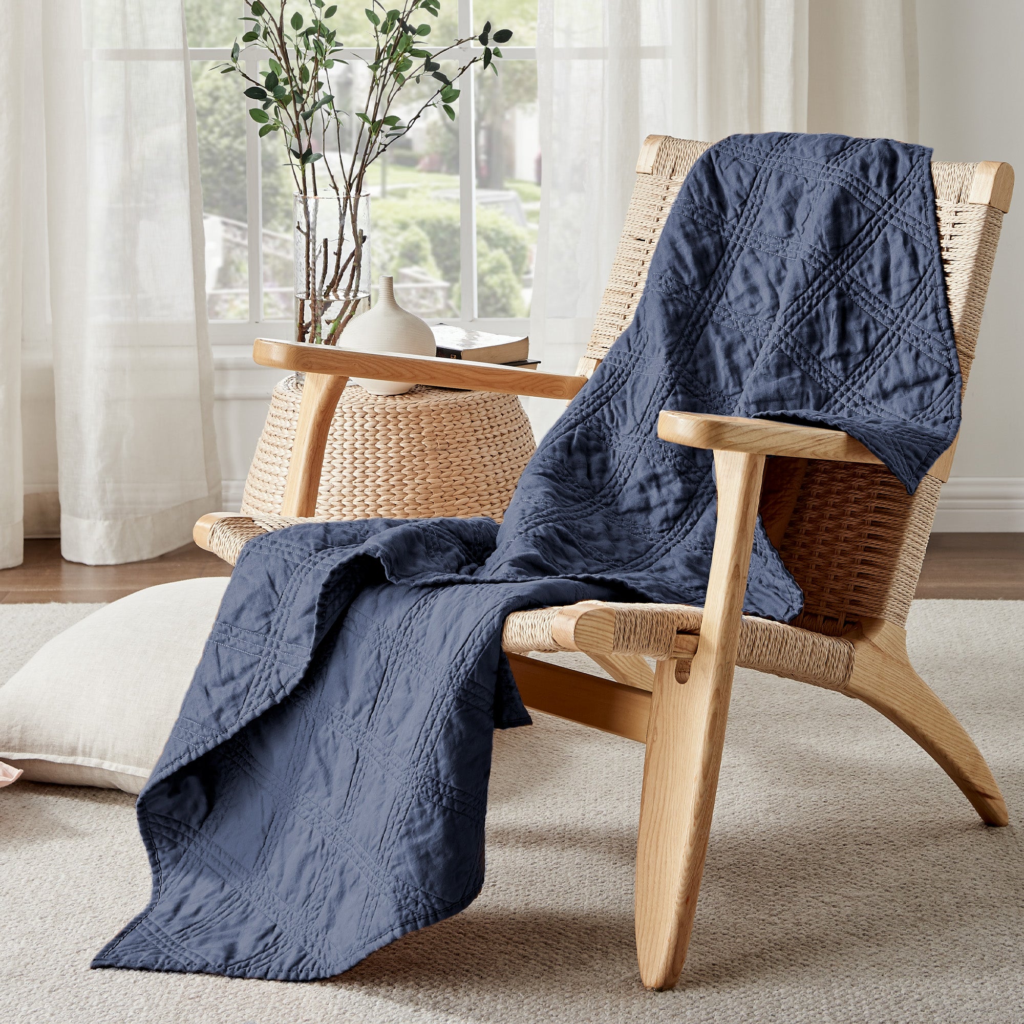 Levtex Home Washed Linen Quilted Throw Throws