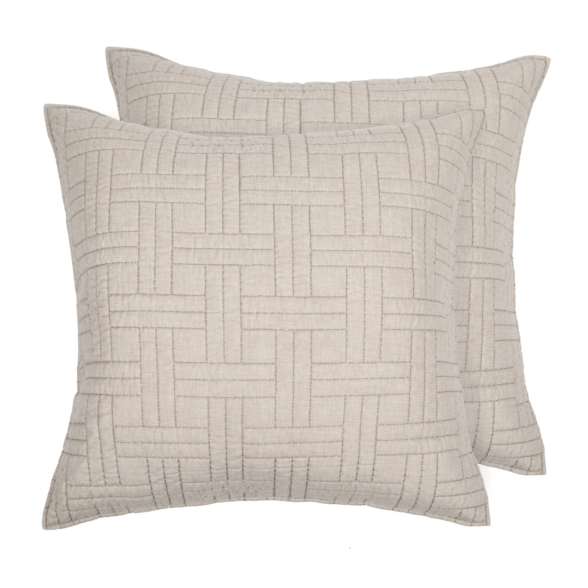 Levtex Home Melange Stitch Euro Sham Set of 2 Euro Shams