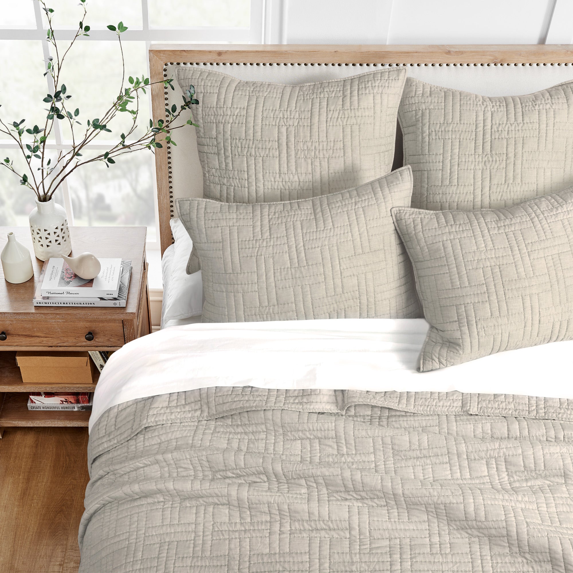 Levtex Home Melange Stitch Euro Sham Set of 2 Euro Shams