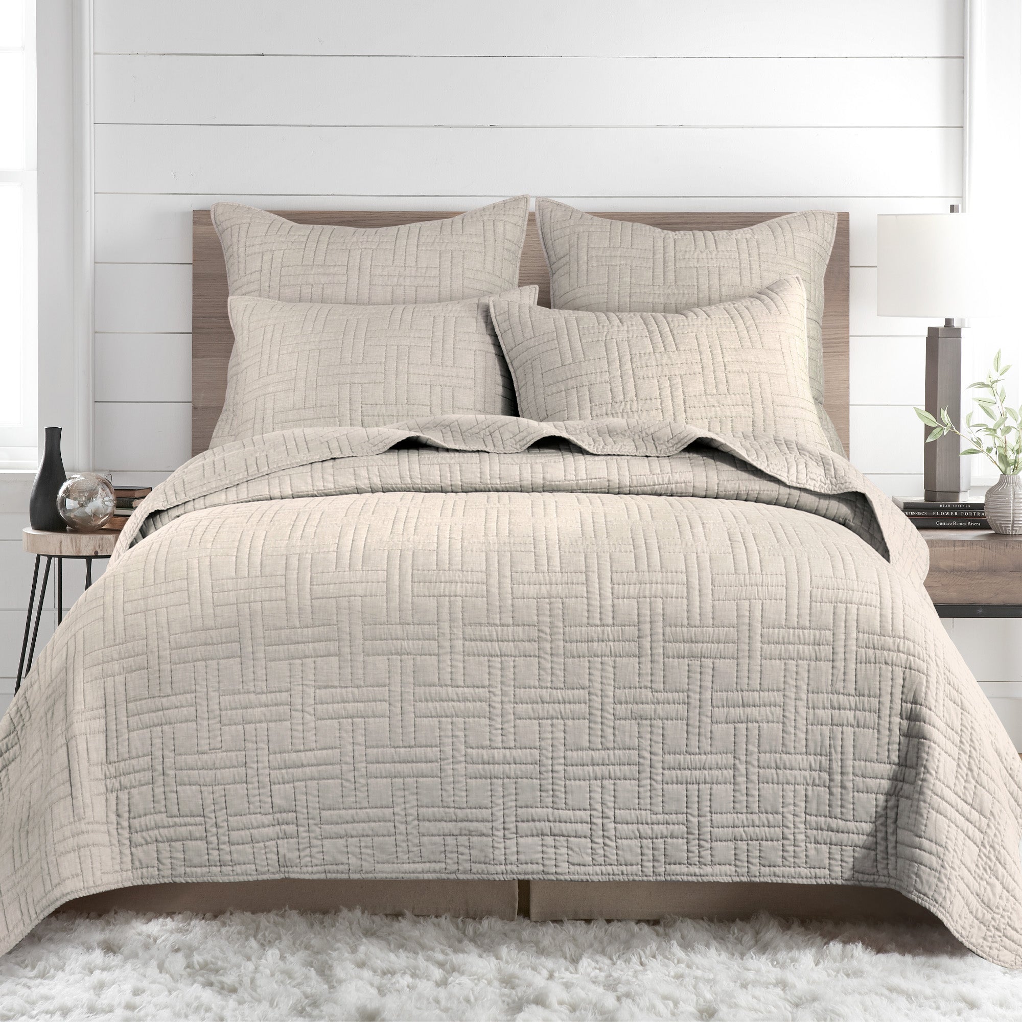 Levtex Home Melange Stitch Euro Sham Set of 2 Euro Shams