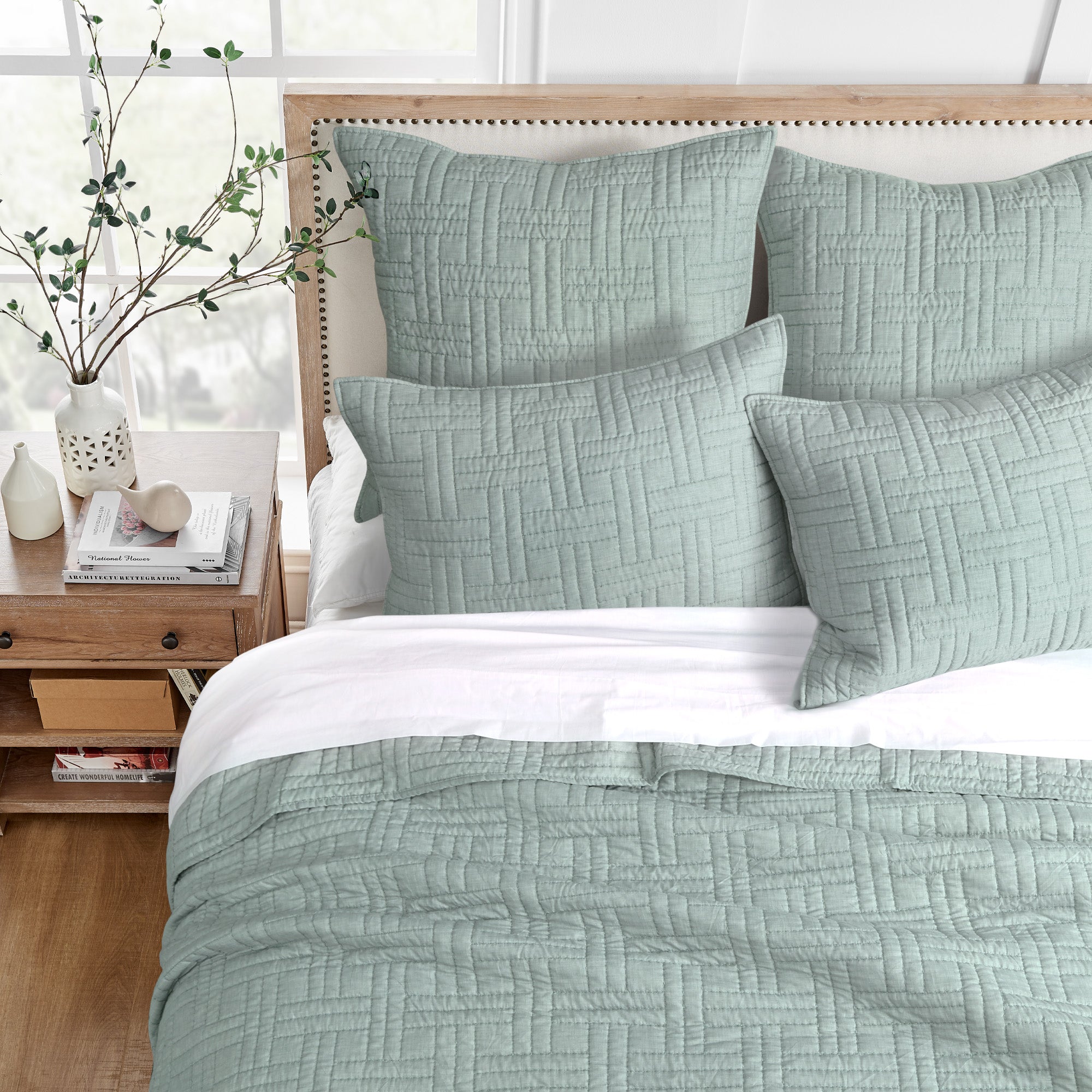 Levtex Home Melange Stitch Euro Sham Set of 2 Euro Shams