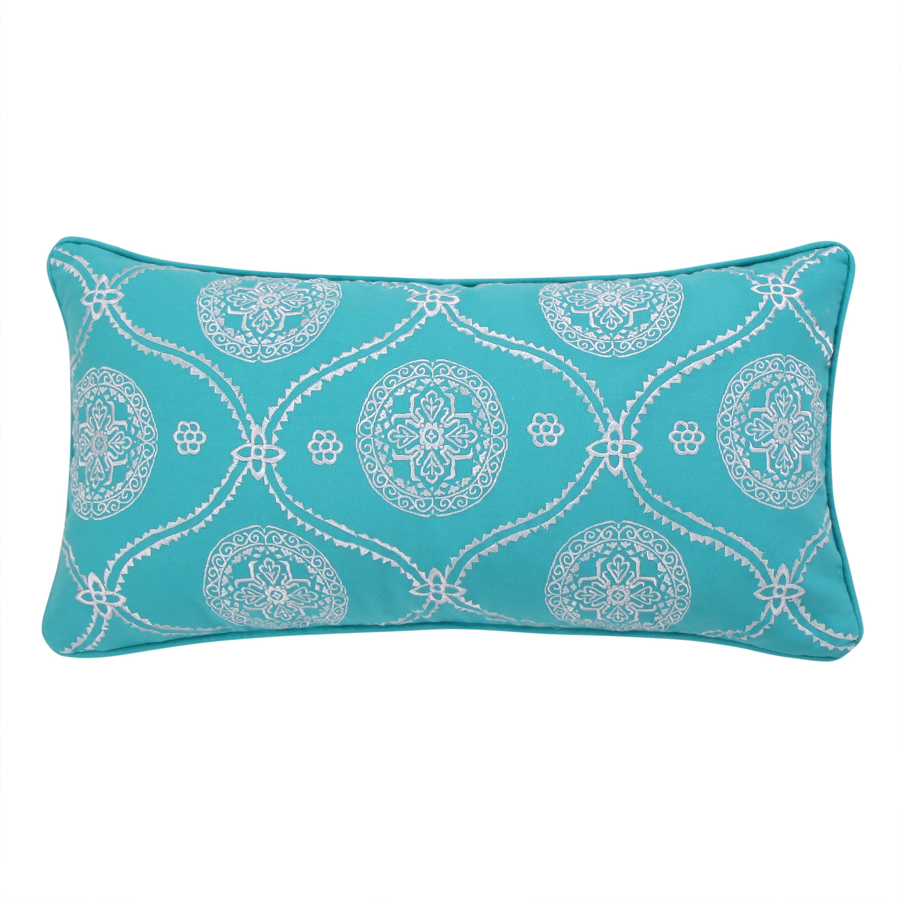 Levtex Home Mackenzie Teal Embroidered Pillow Decorative Pillows