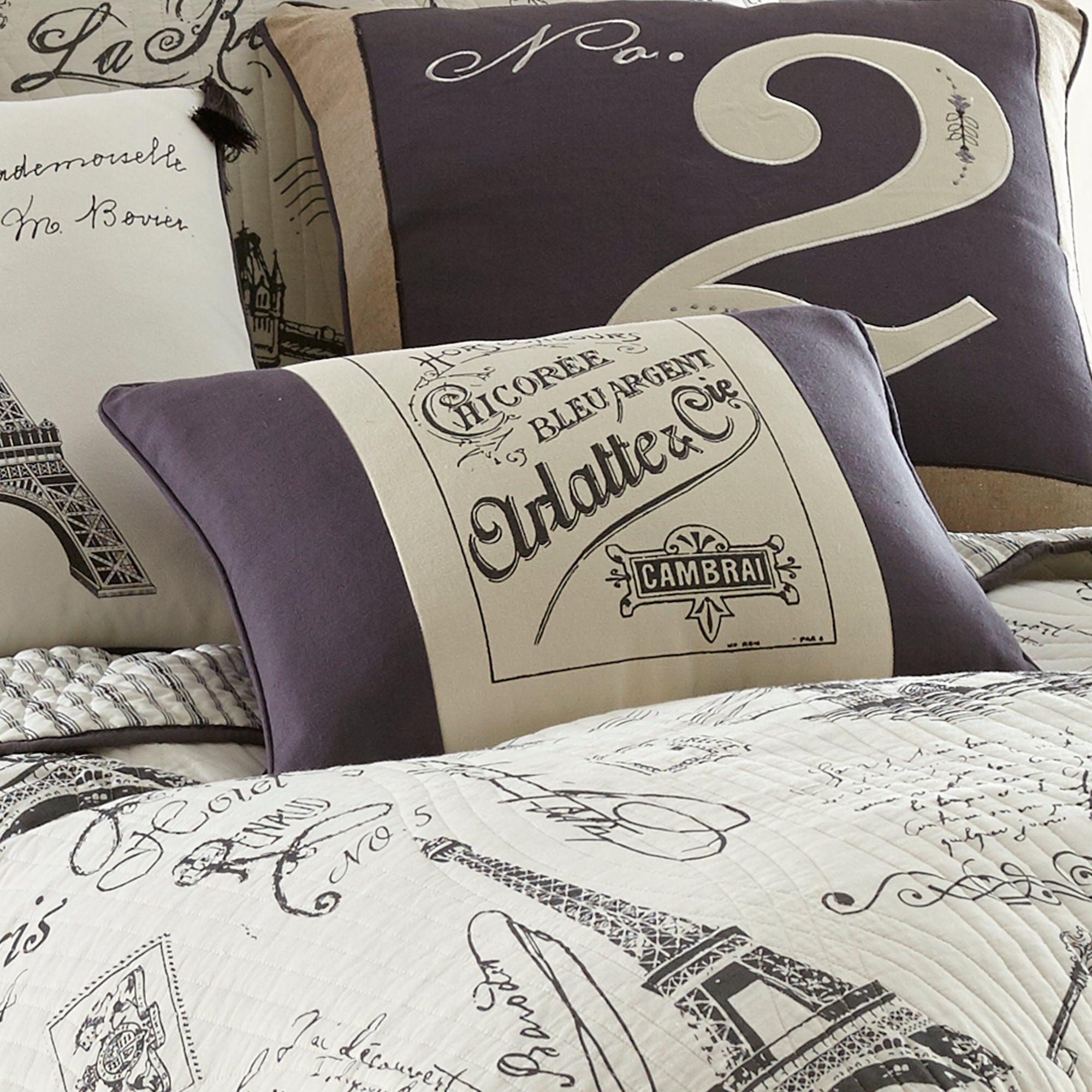 Levtex Home Bonjour Pieced Screen Pillow Decorative Pillows