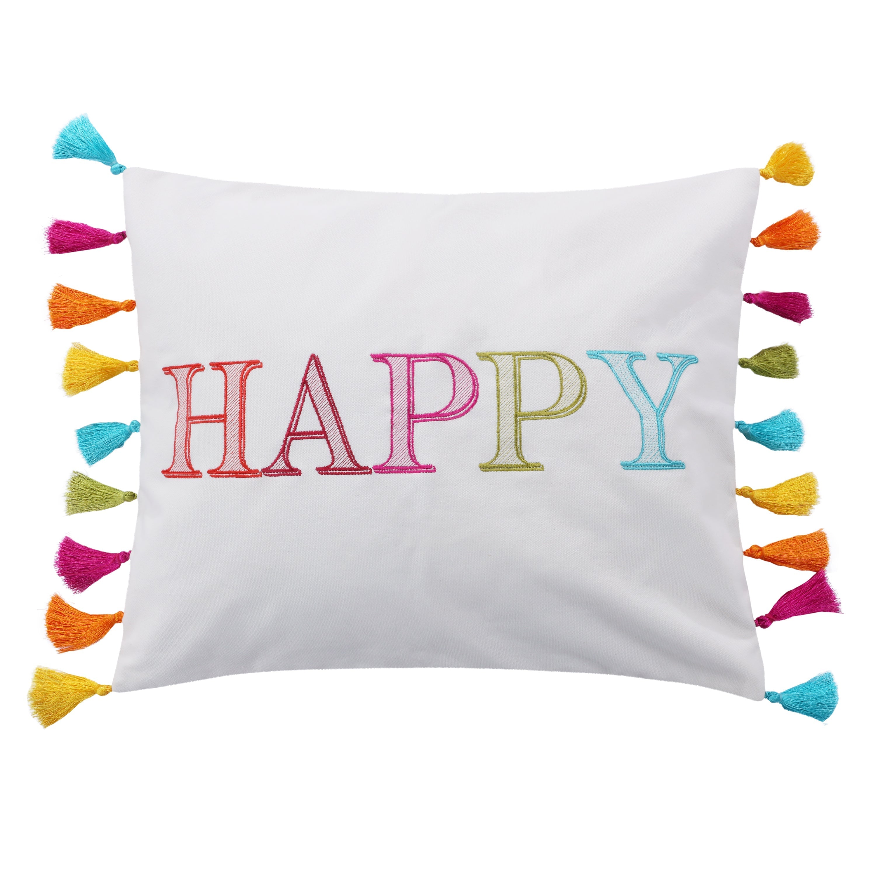 Levtex Home Karola Happy Pillow with Tassels Decorative Pillows