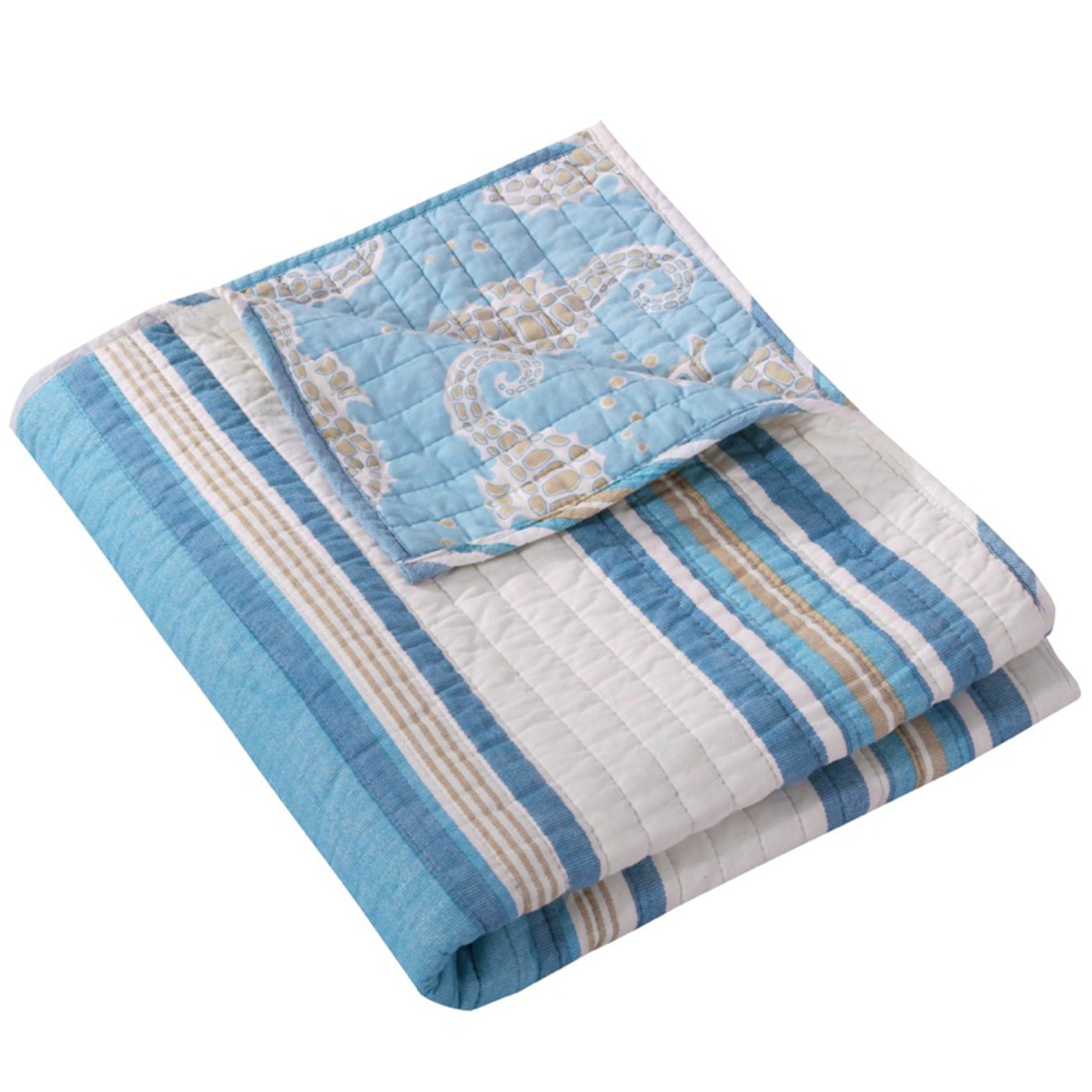 Levtex Home Blue Maui Quilted Throw Throws