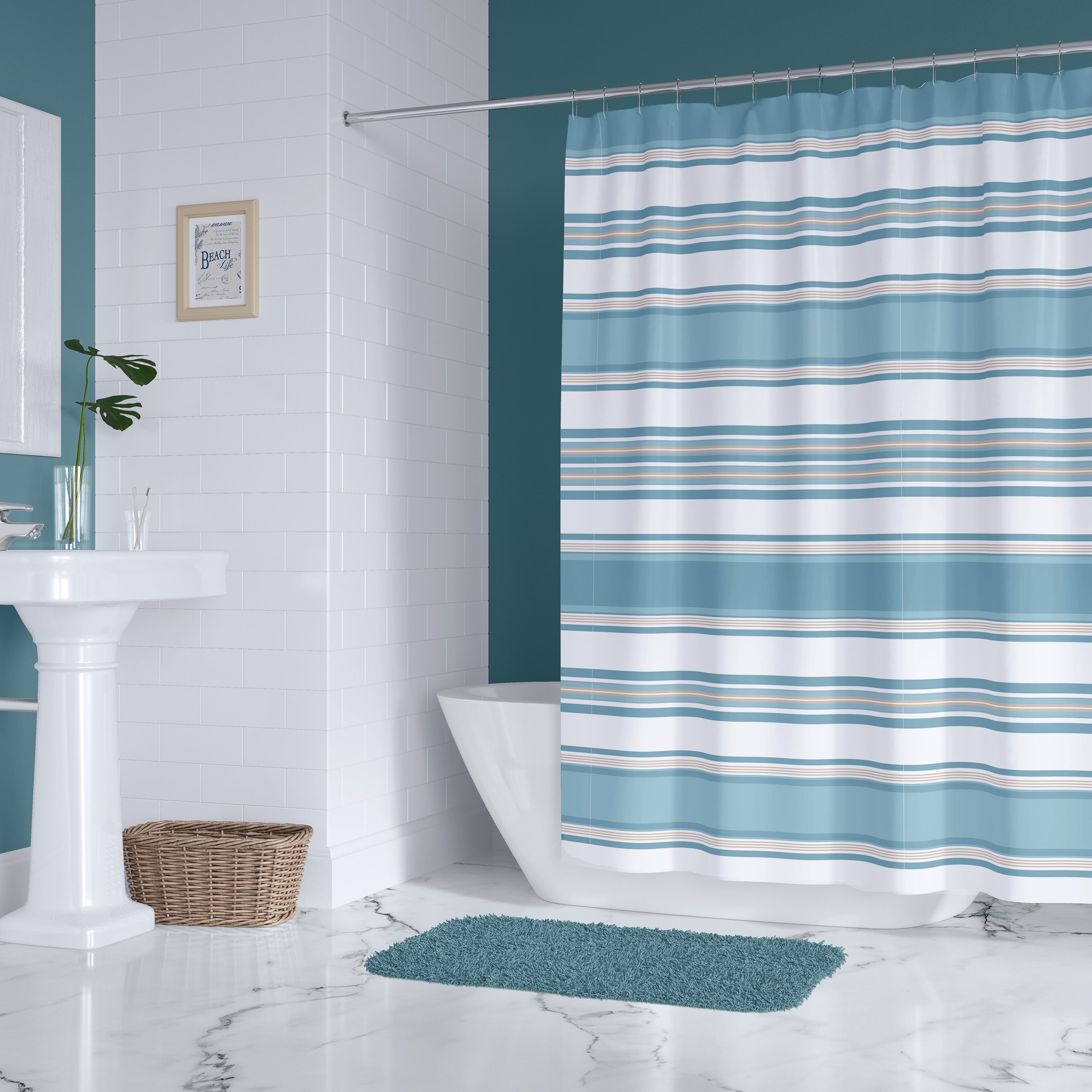 Levtex Home Blue Maui Shower Curtain Shower Curtains