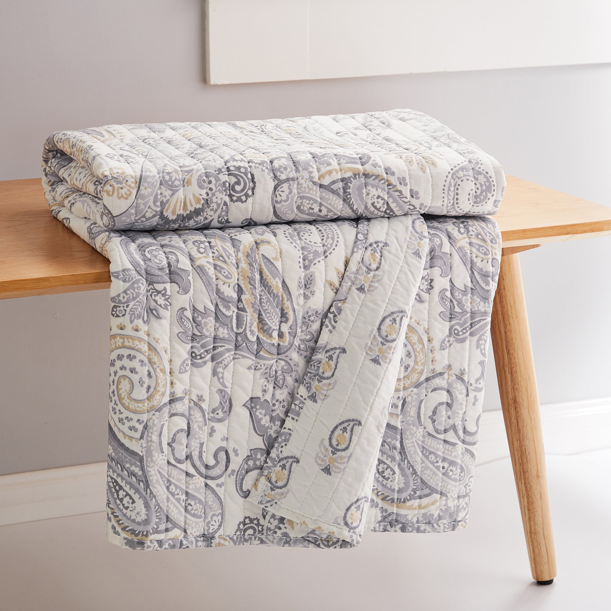 Levtex Home Maribelle Neutral Quilted Throw Throws