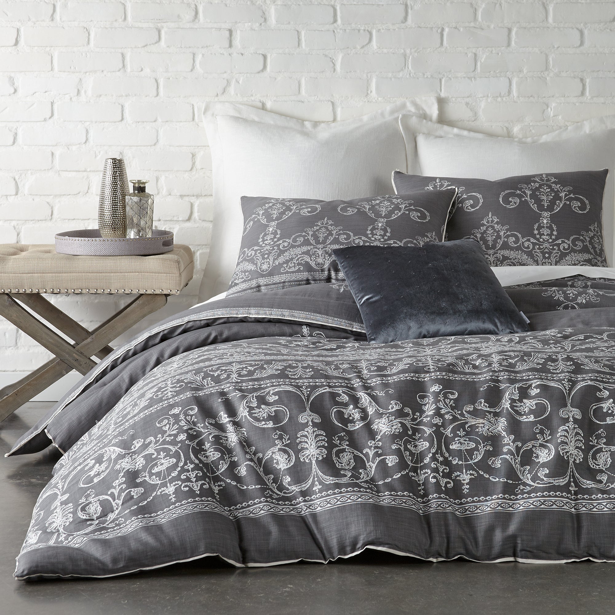 Levtex Home Belvedere Charcoal Duvet Set Duvets