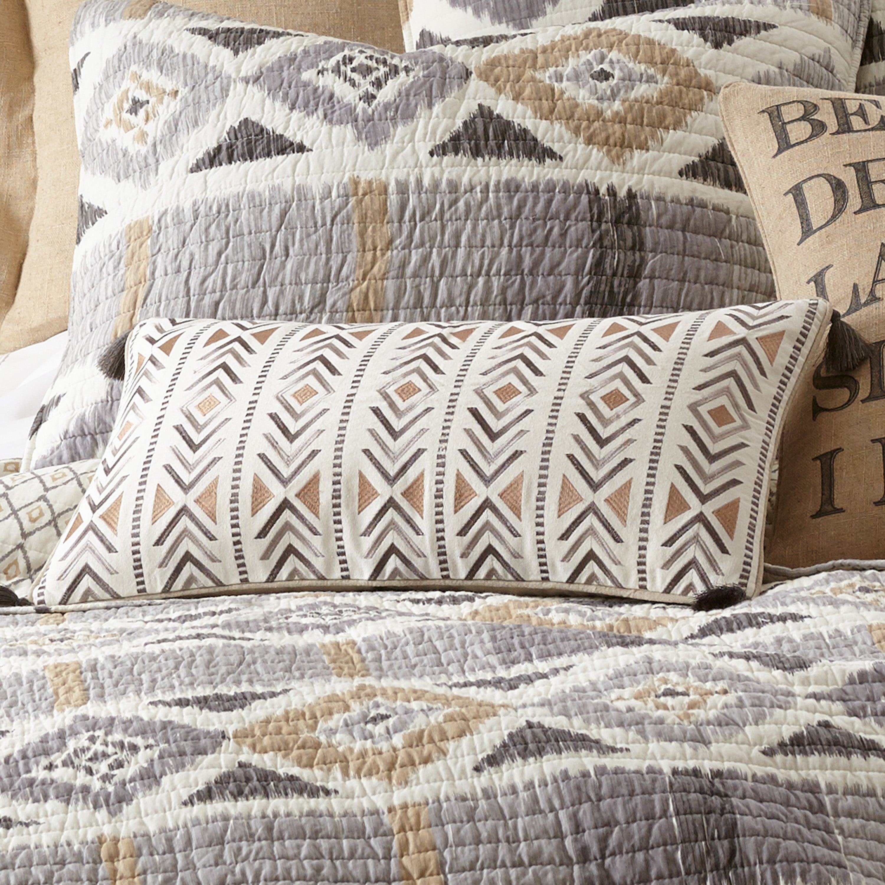 Santa Fe Embroidered with Tassel Pillow