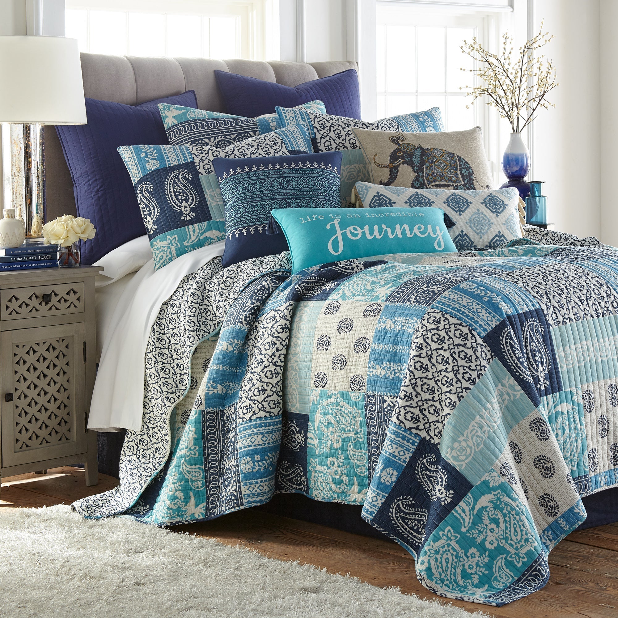 Chandra Teal Journey Tassel Pillow