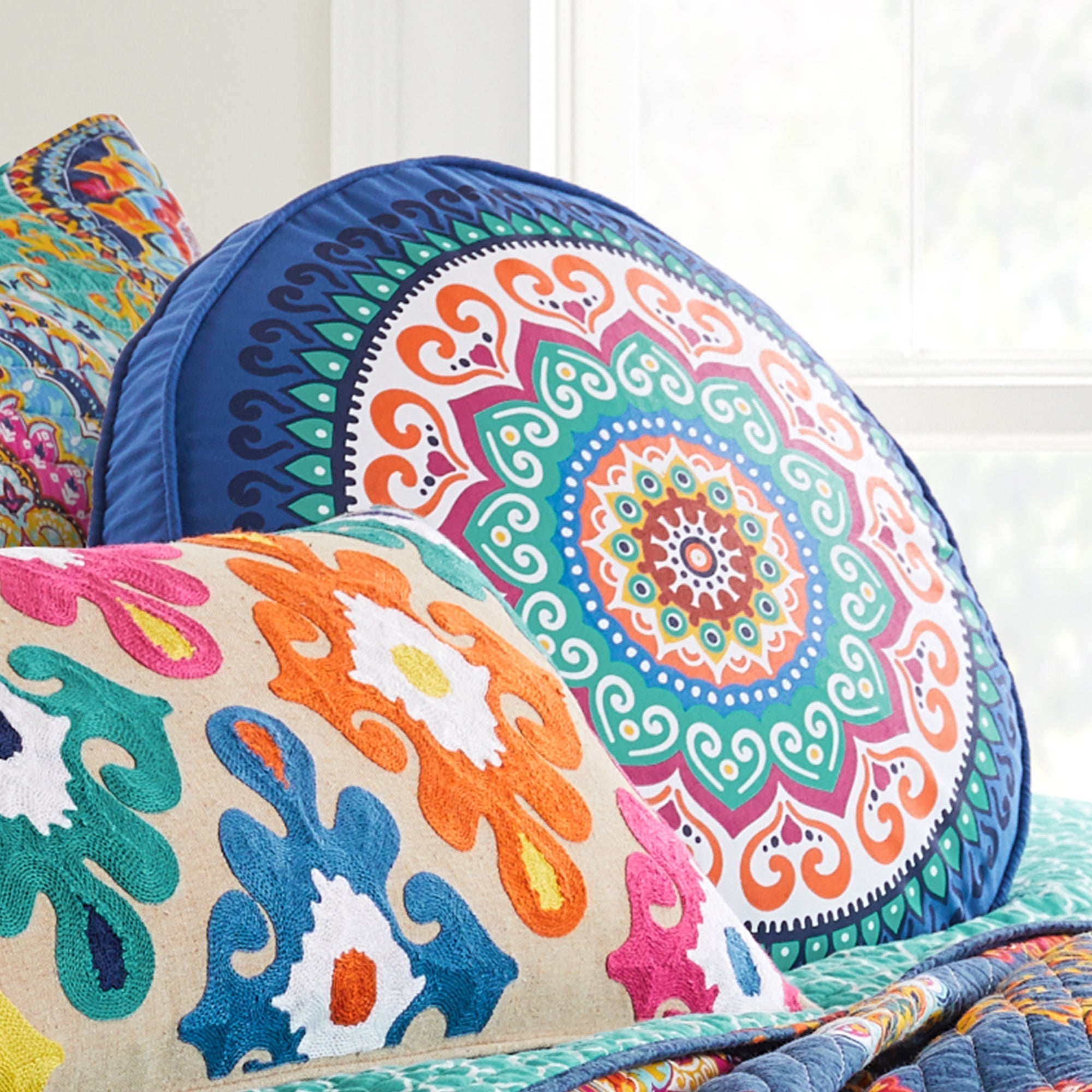 Levtex Home Fantasia Round Medallion Pillow Decorative Pillows