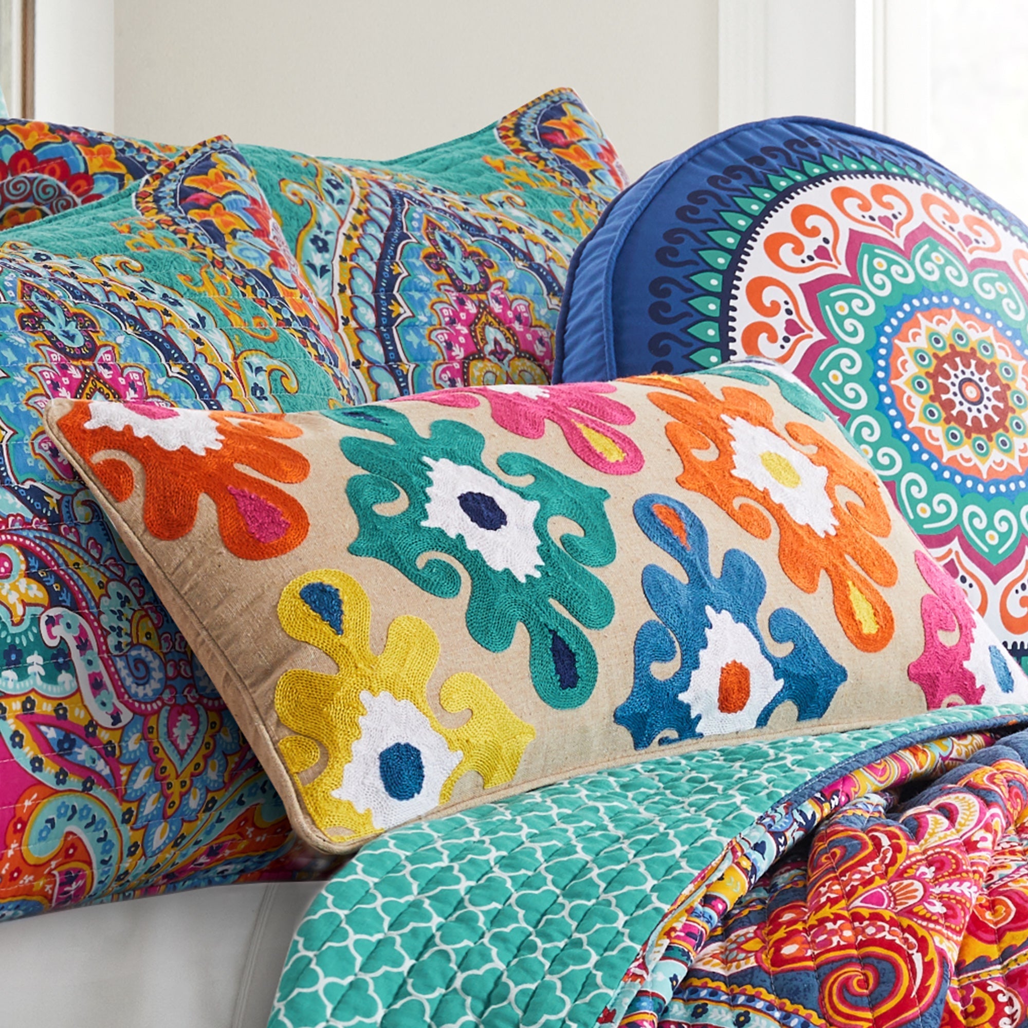 Levtex Home Fantasia Crewel Pillow Decorative Pillows